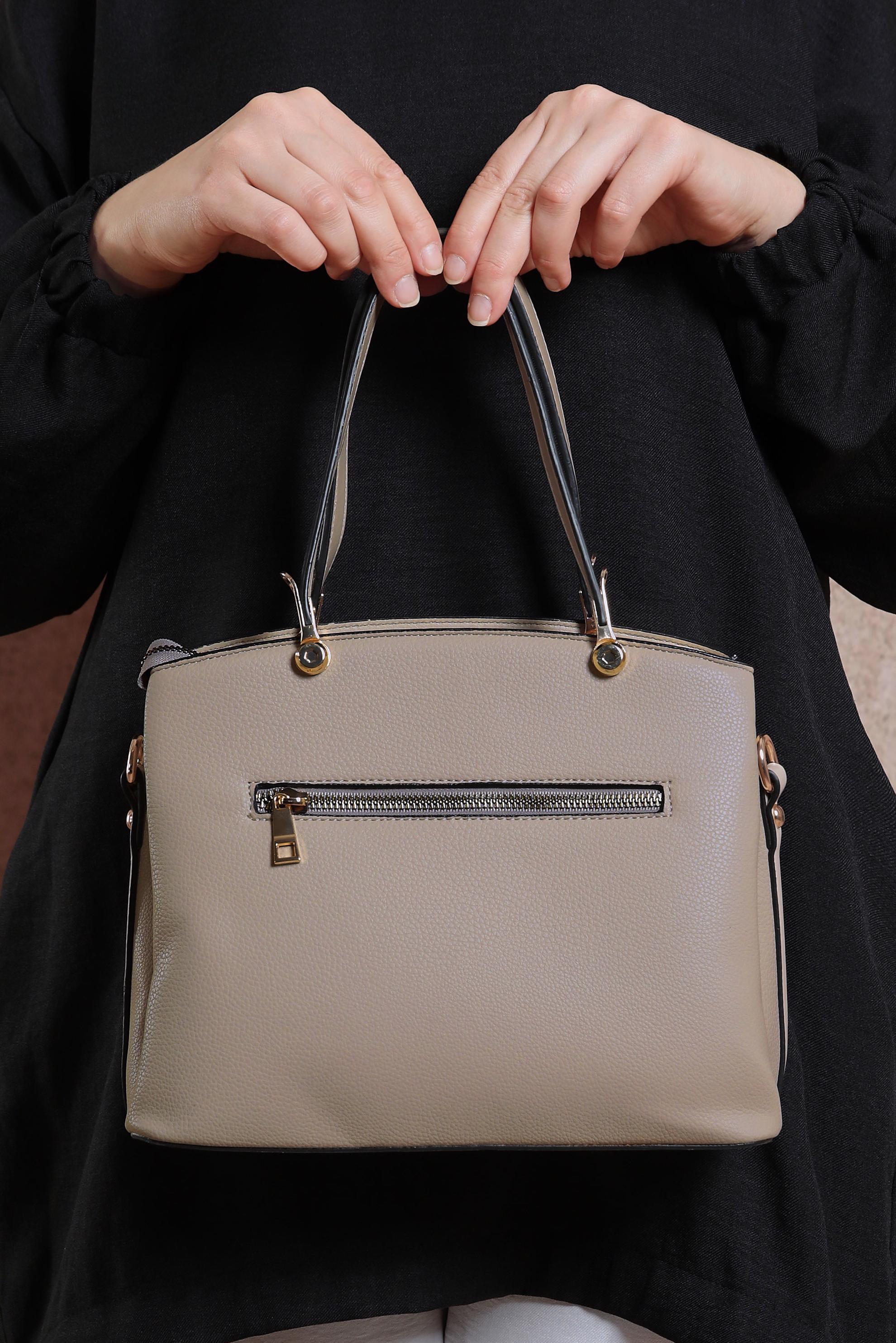 Tesettür giyim VİZON ALVİNA ÇANTA 832