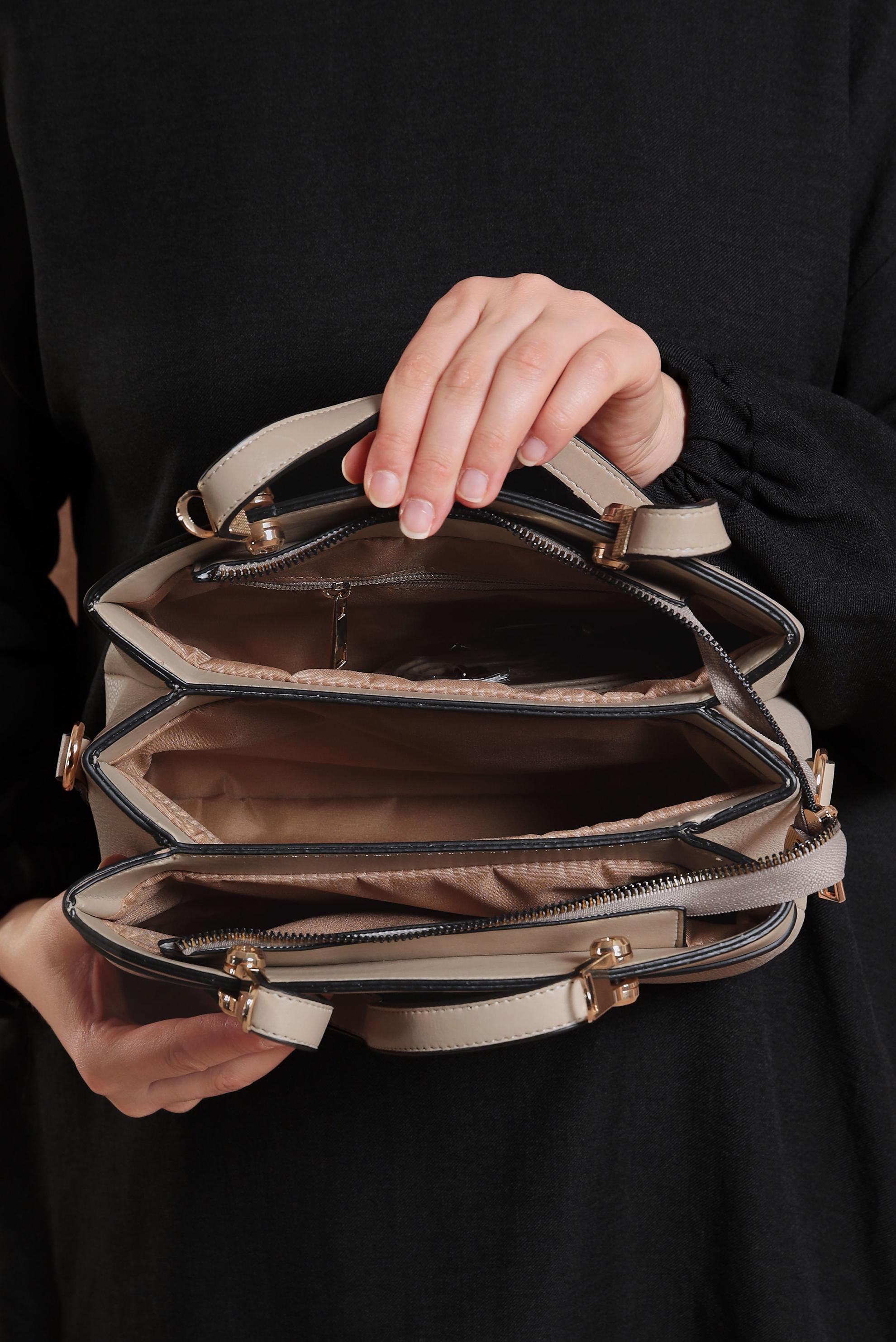 Tesettür giyim VİZON ALVİNA ÇANTA 832