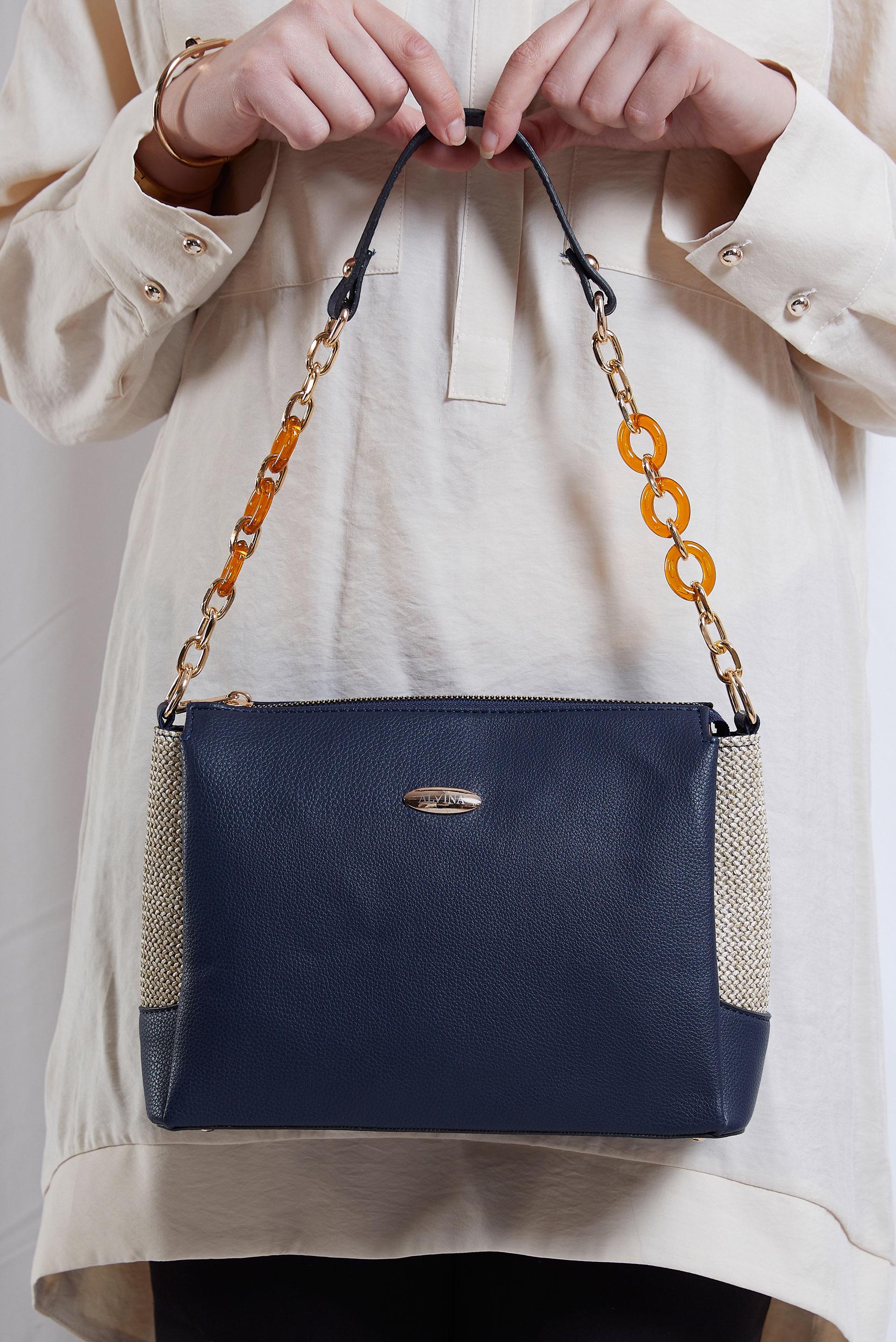 Tesettür giyim LACİVERT ALVİNA ÇANTA 939