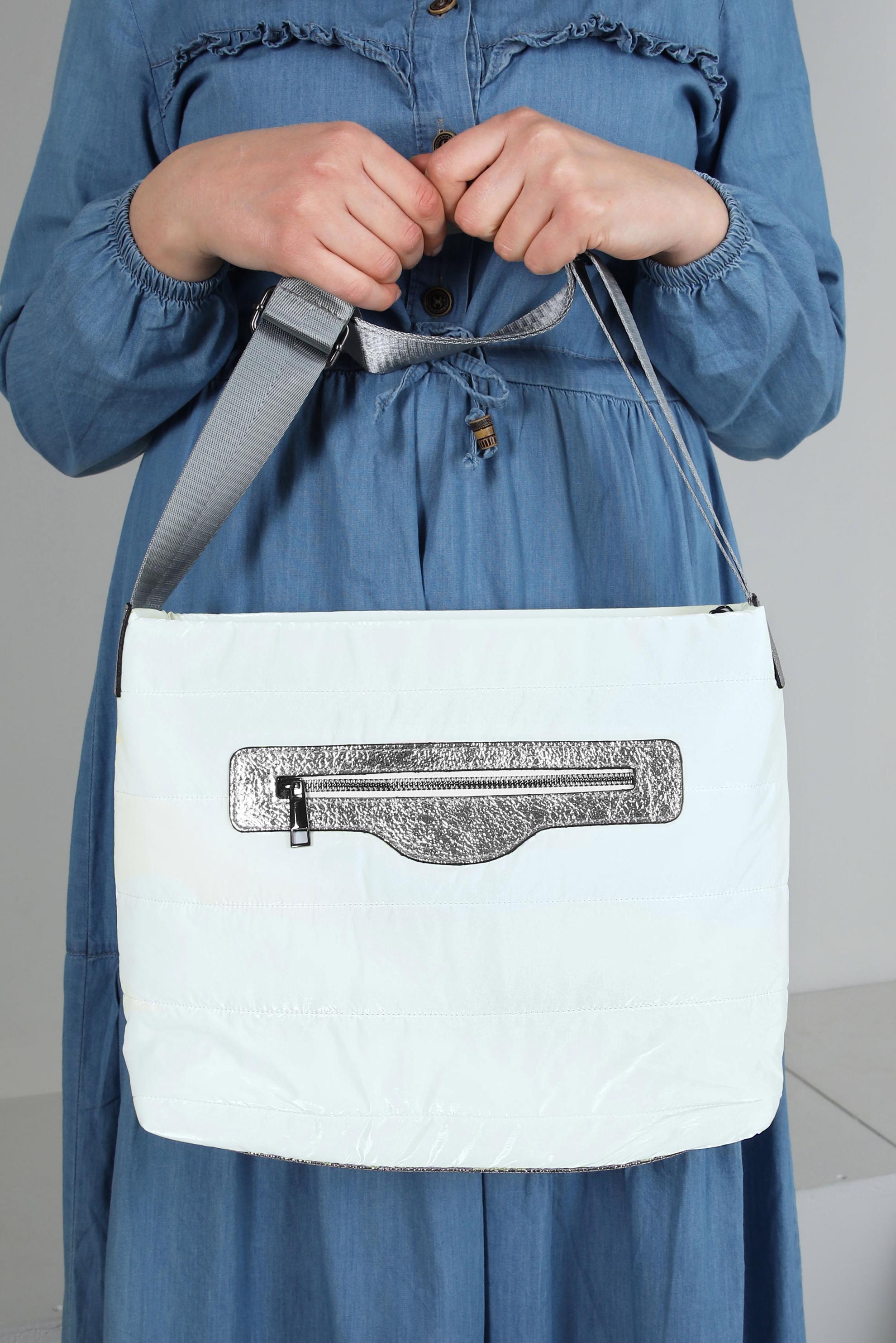 Tesettür giyim BEYAZ ALVİNA ÇANTA 1871