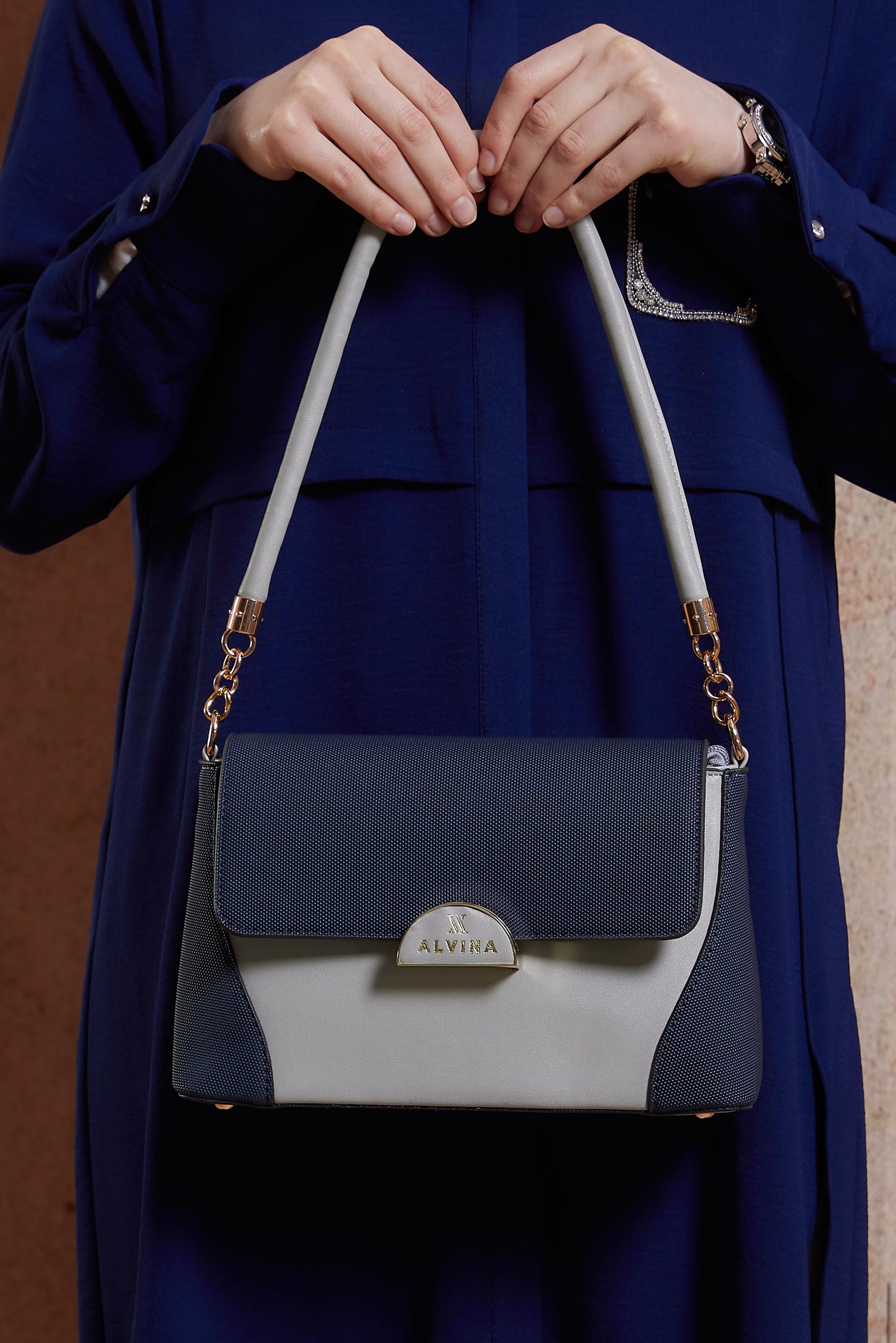 Tesettür giyim LACİVERT ALVİNA ÇANTA 2026