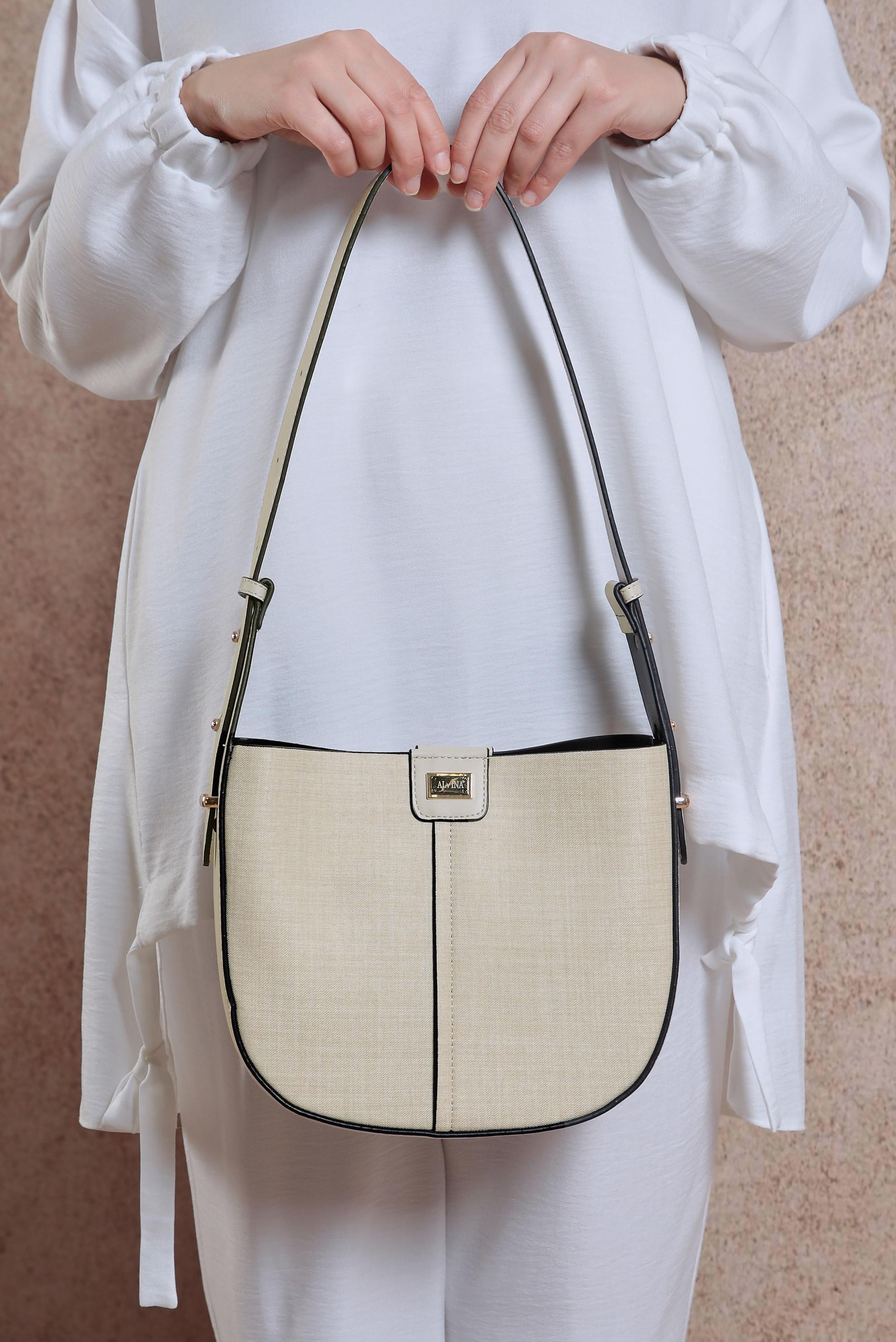 Tesettür giyim BEYAZ ALVİNA ÇANTA 2045