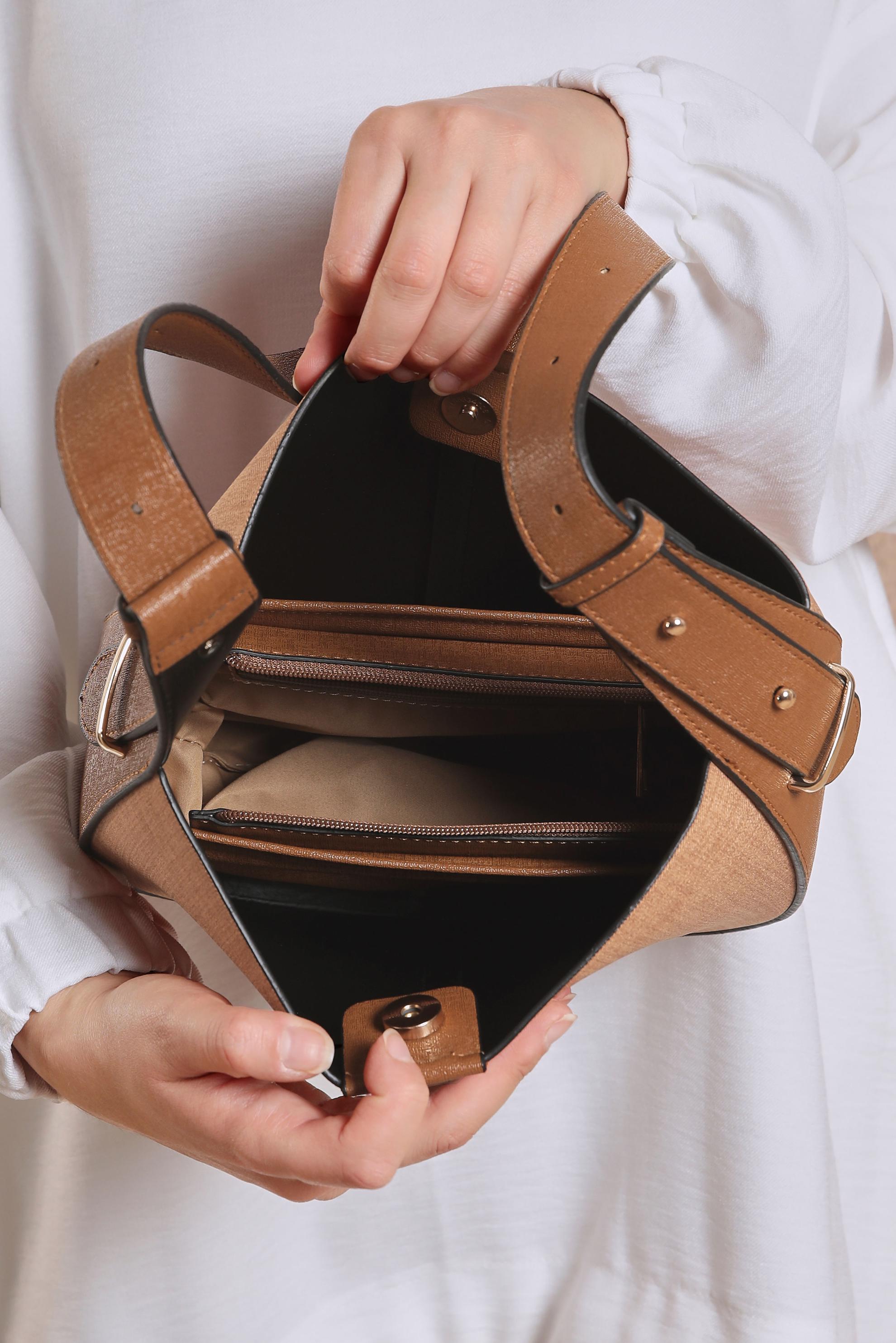 Tesettür giyim TABA ALVİNA ÇANTA 2045