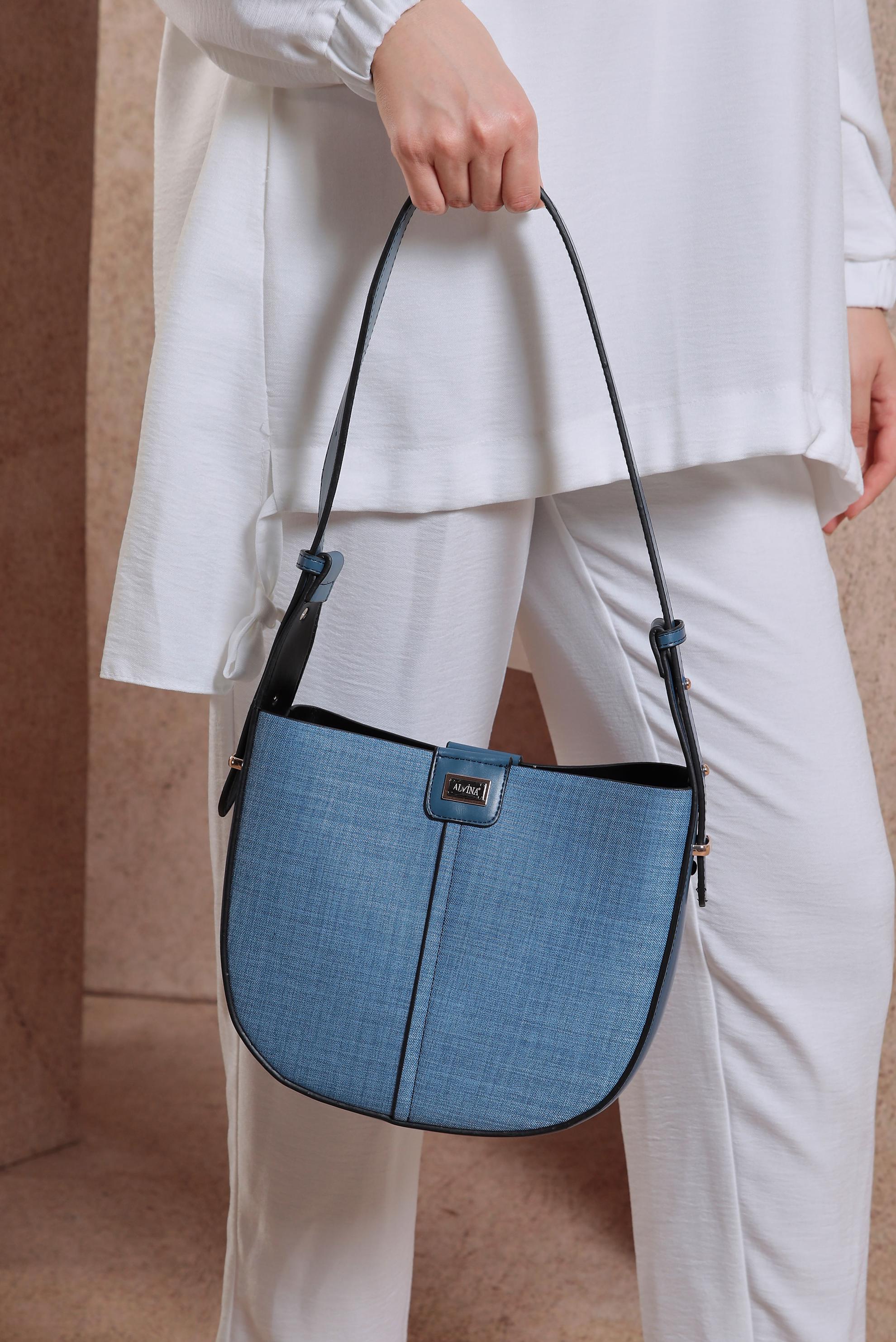 Tesettür giyim MAVİ ALVİNA ÇANTA 2045