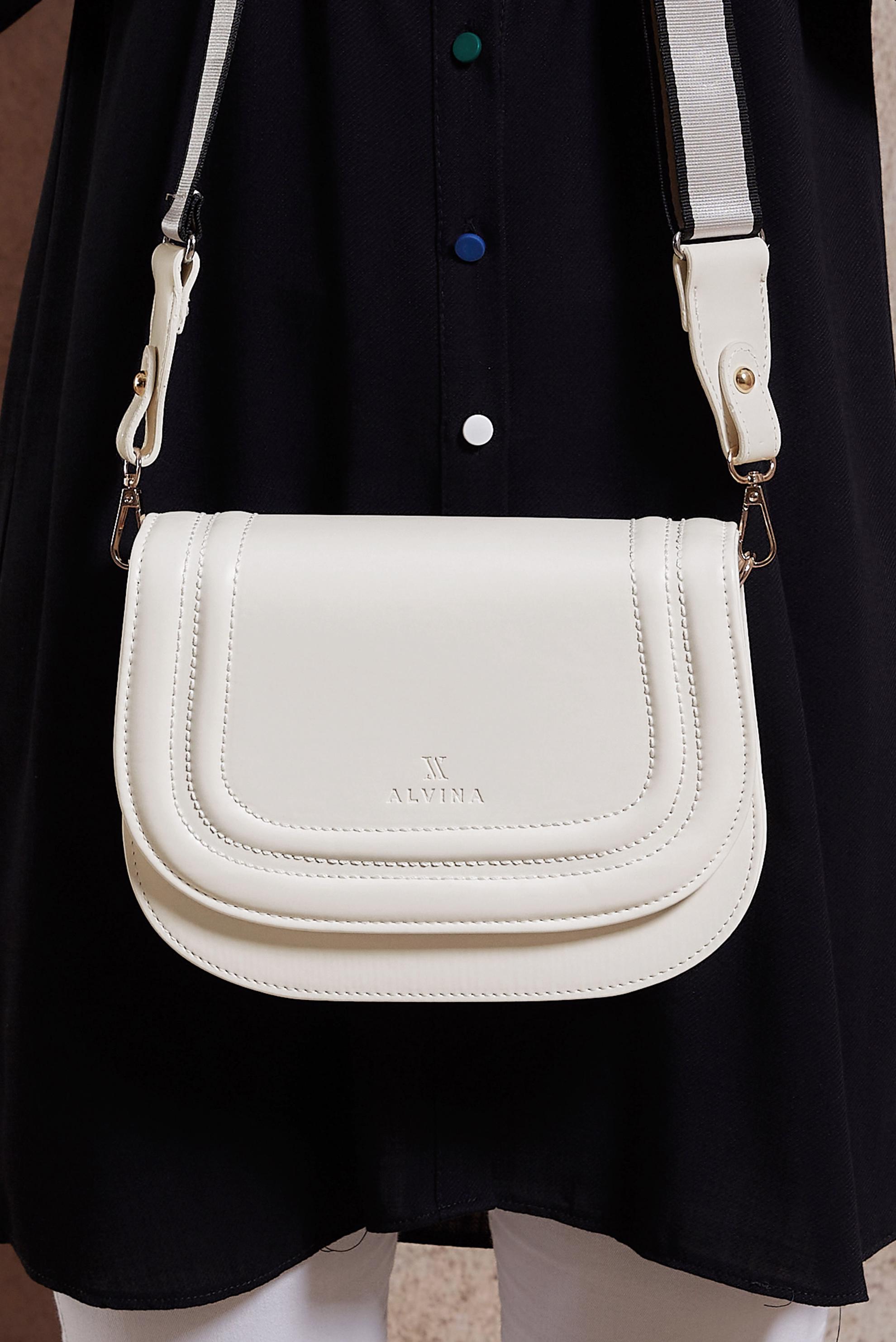 Tesettür giyim BEYAZ ALVİNA ÇANTA 2047