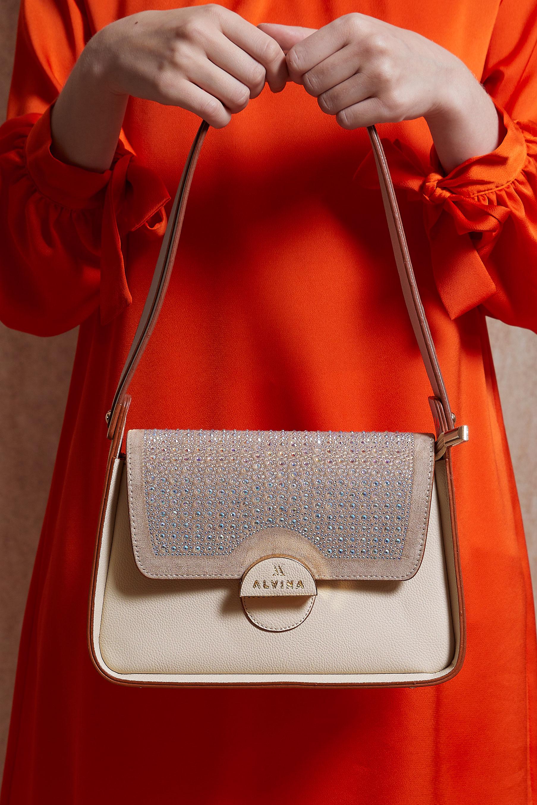 Tesettür giyim VİZON ALVİNA ÇANTA 2049