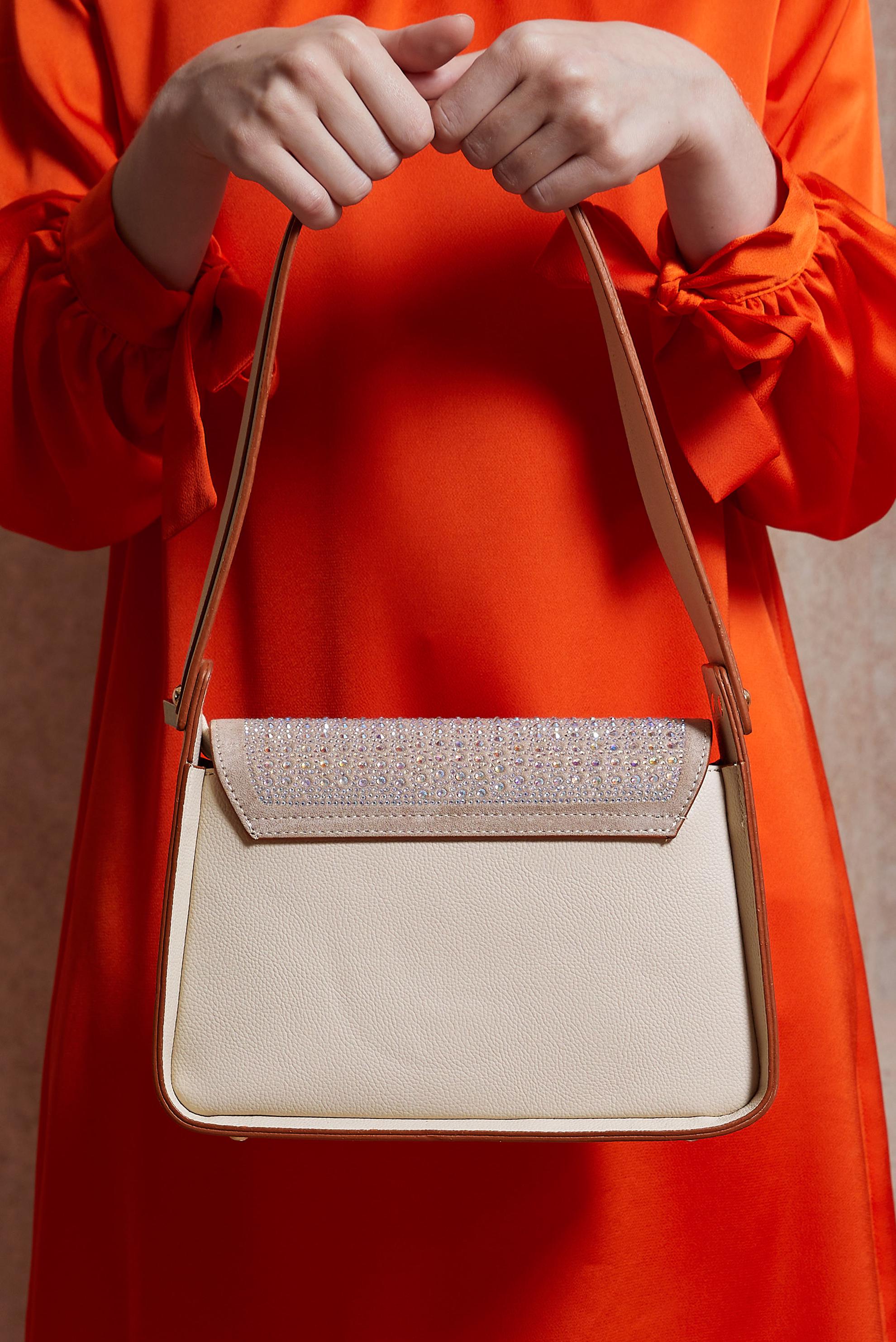 Tesettür giyim VİZON ALVİNA ÇANTA 2049