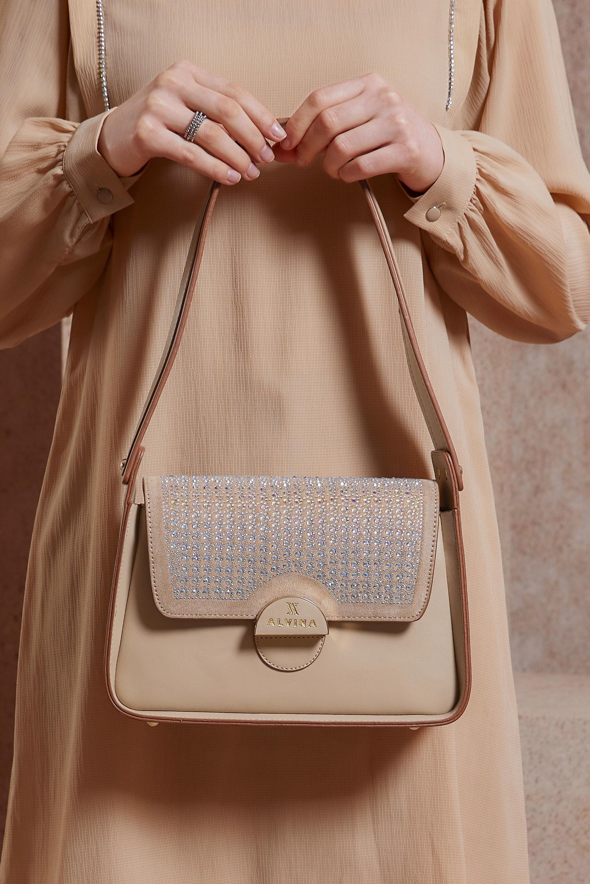 Tesettür giyim TABA ALVİNA ÇANTA 2049