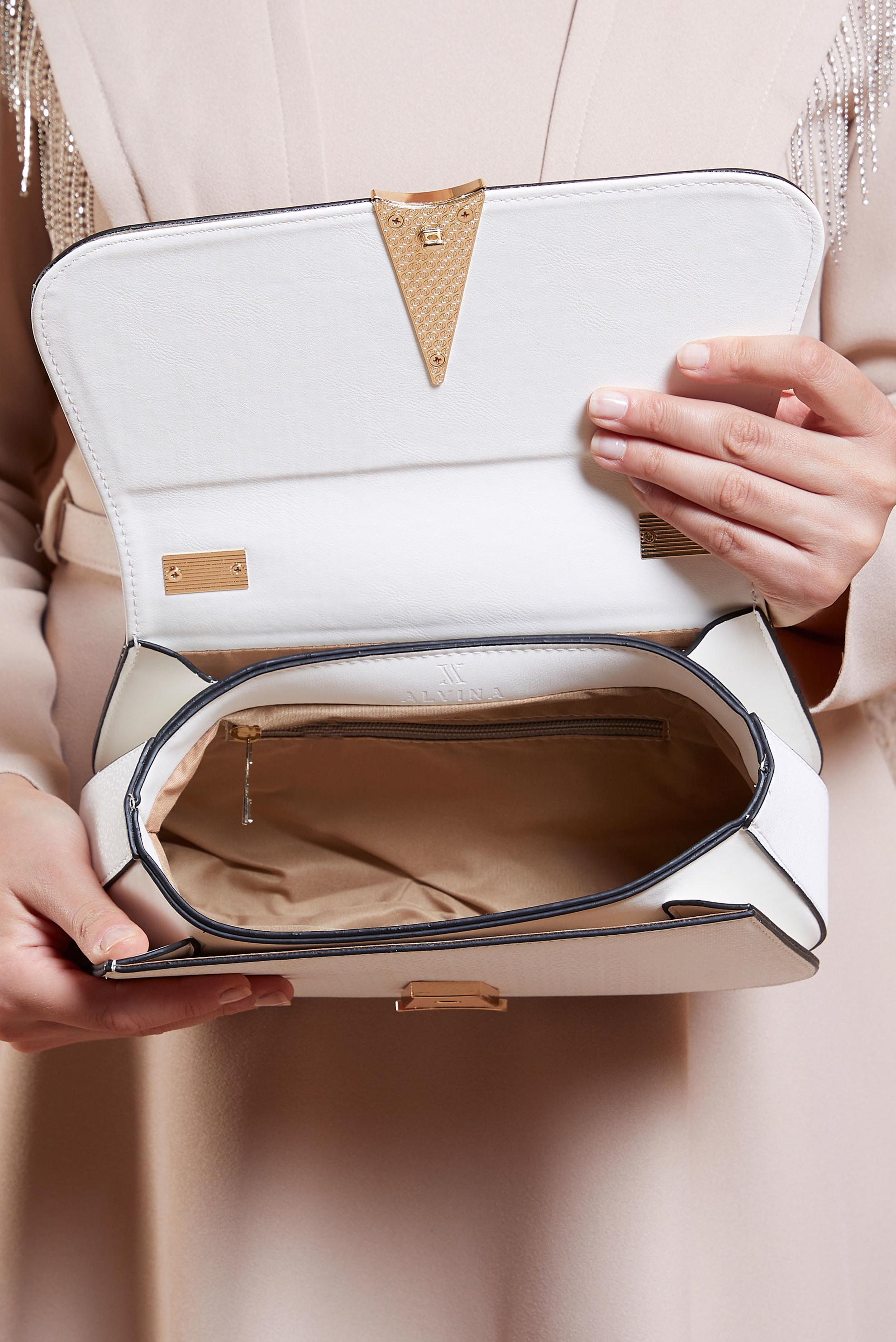 Tesettür giyim BEYAZ ALVİNA ÇANTA 2057