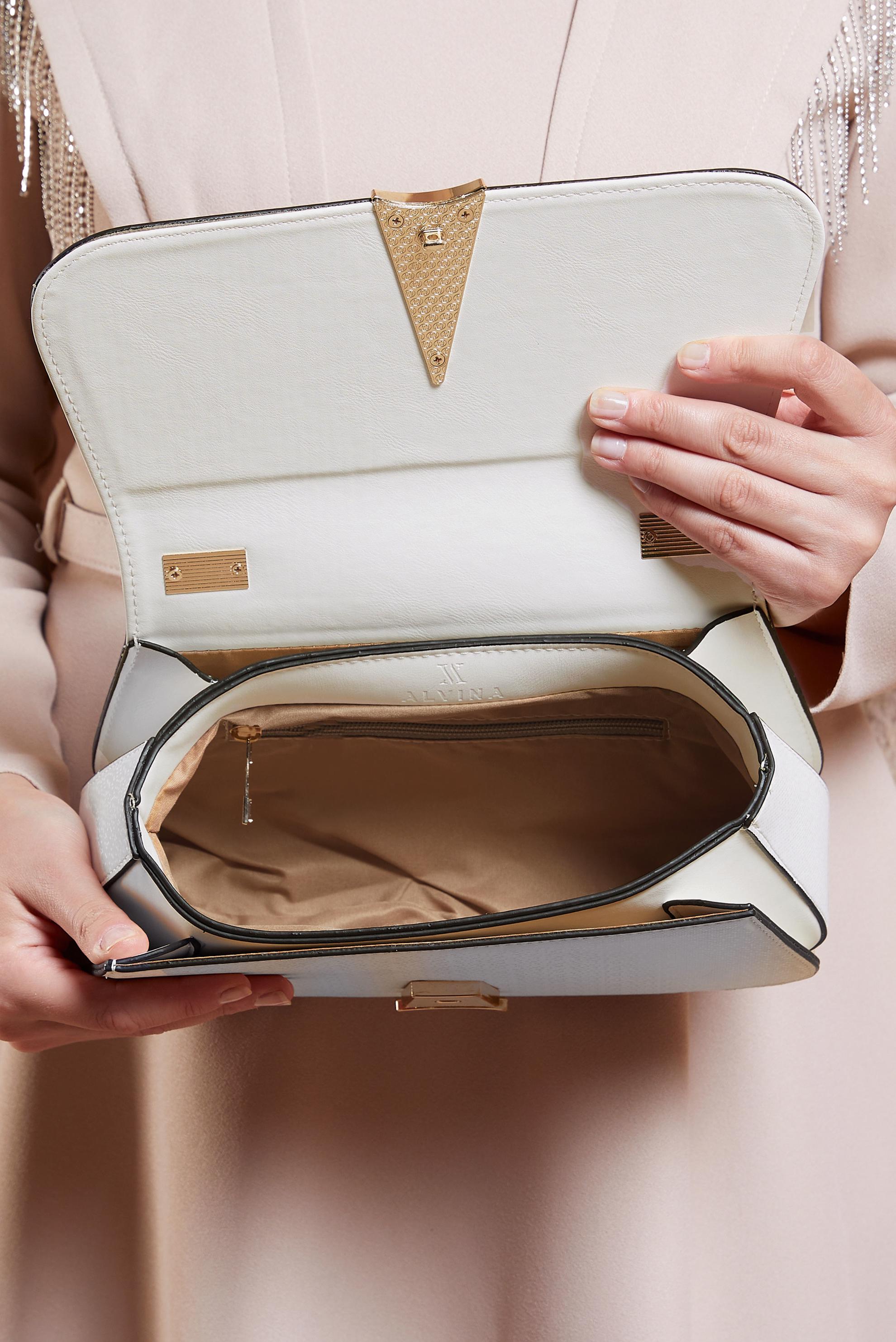 Tesettür giyim BEYAZ ALVİNA ÇANTA 2057