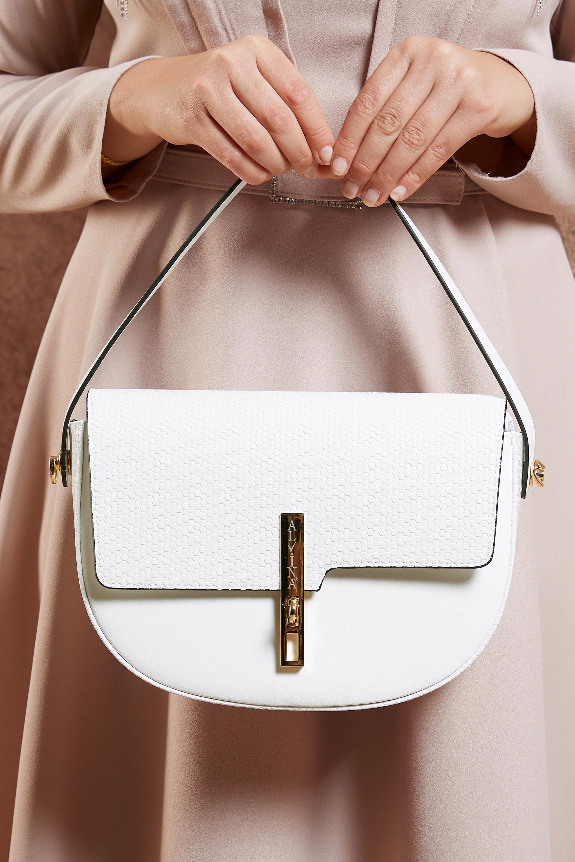 Tesettür giyim BEYAZ ALVİNA ÇANTA 2063