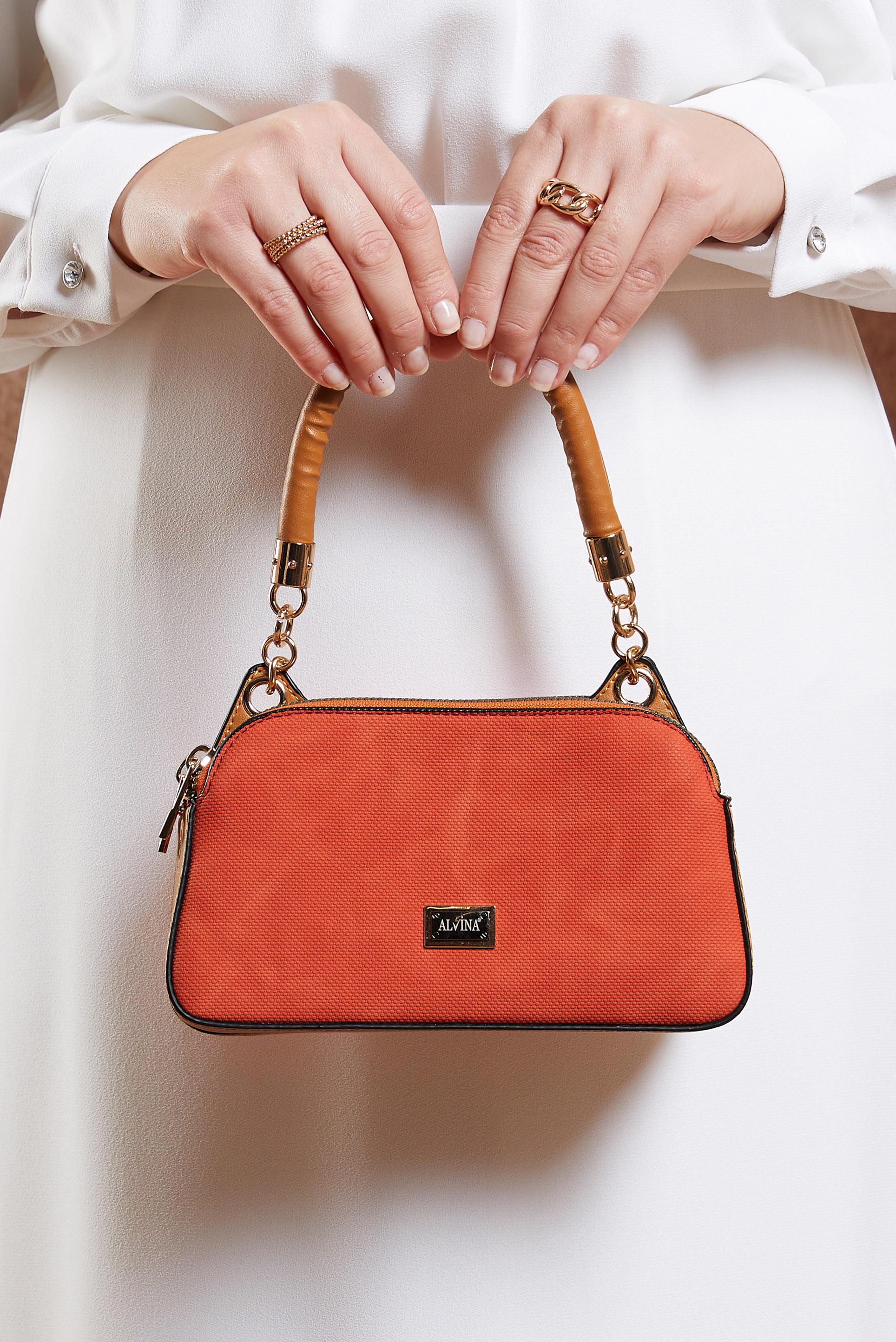 Tesettür giyim TURUNCU ALVİNA ÇANTA 2066