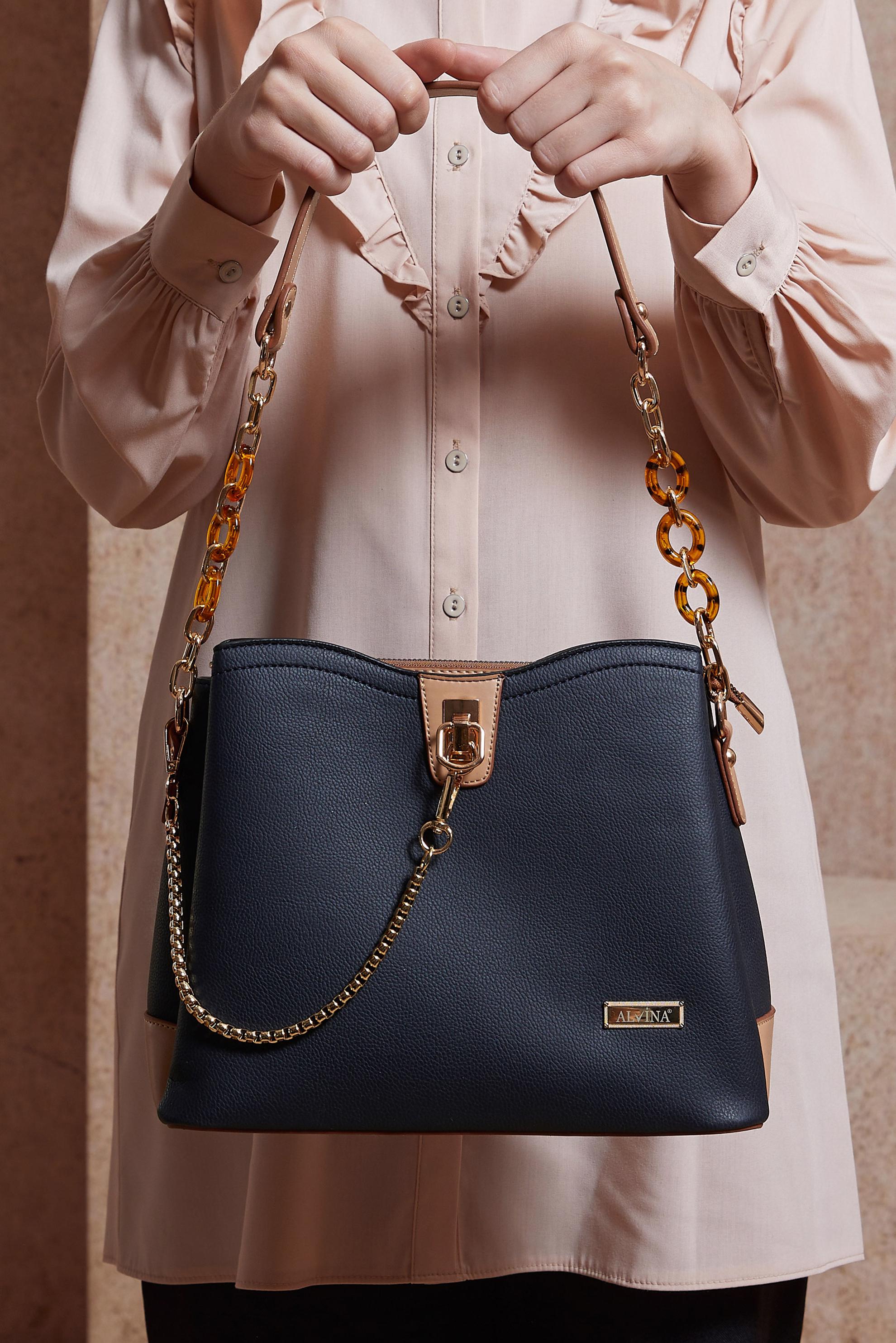 Tesettür giyim LACİVERT ALVİNA ÇANTA 2073