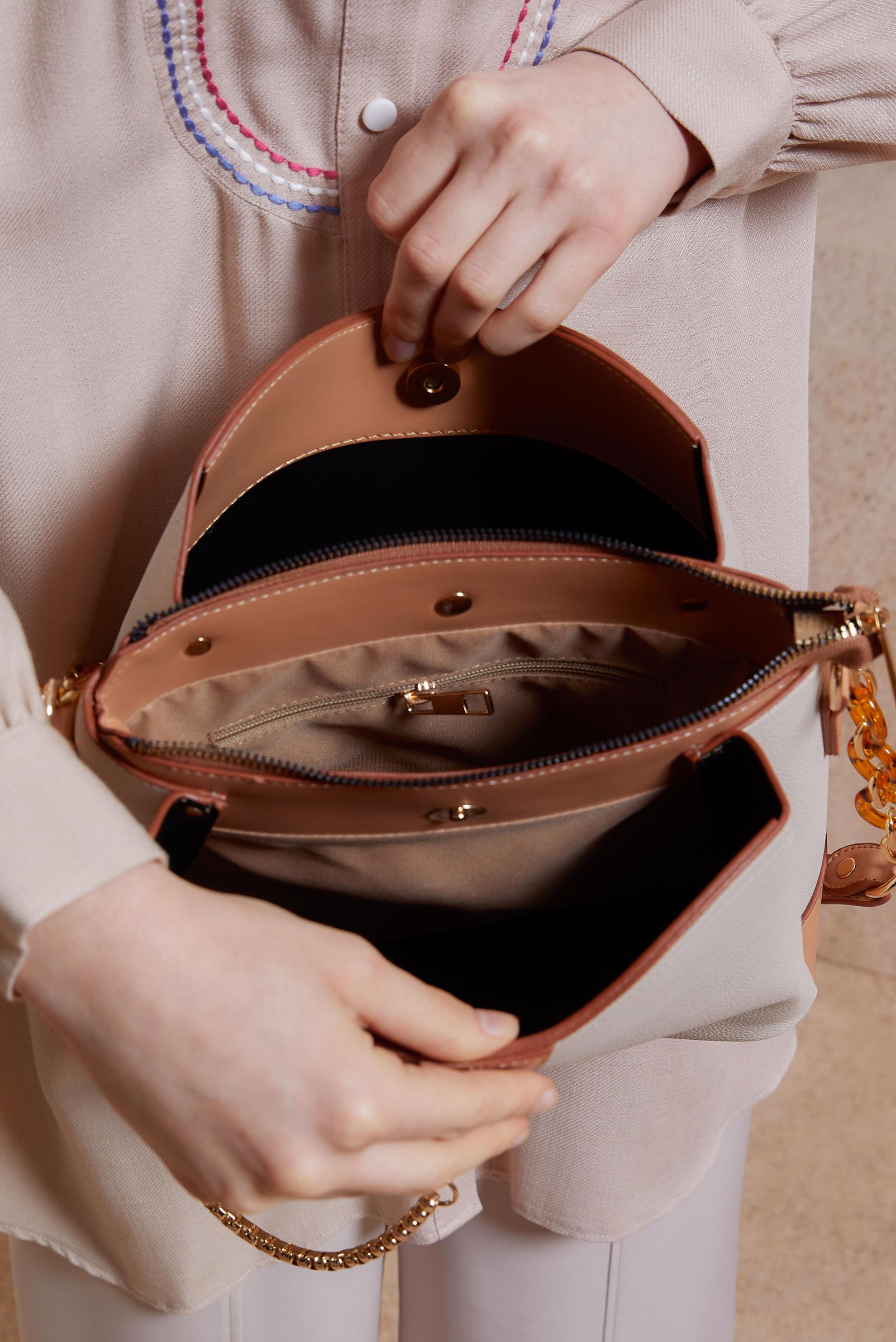 Tesettür giyim BEJ ALVİNA ÇANTA 2073