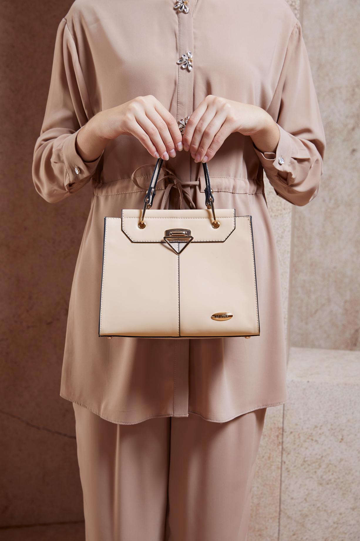 Tesettür giyim BEYAZ ALVİNA ÇANTA 2079