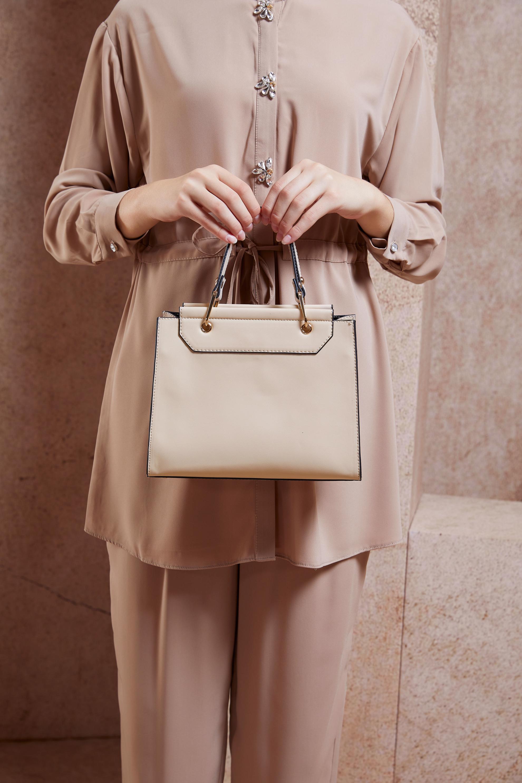 Tesettür giyim BEYAZ ALVİNA ÇANTA 2079