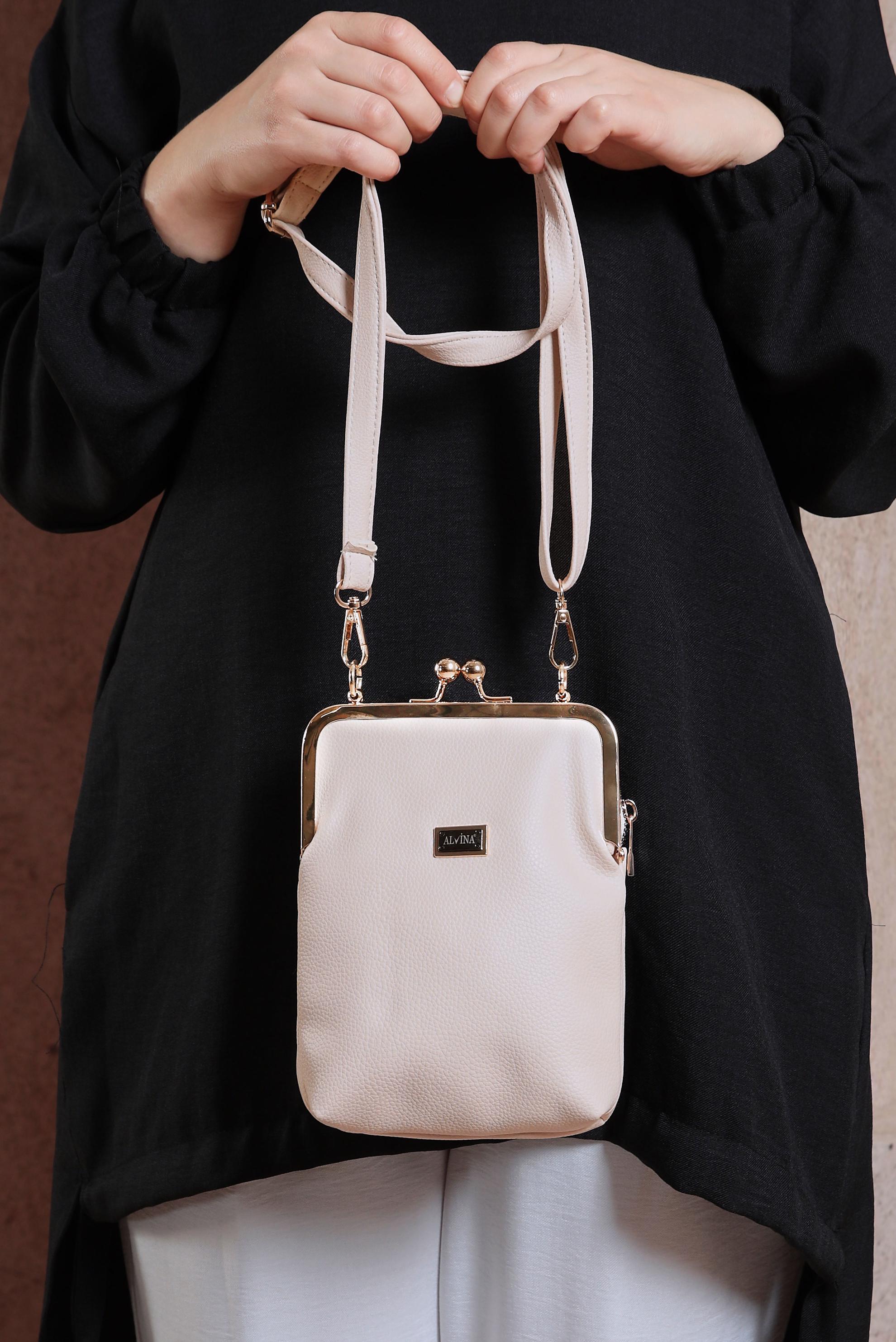 Tesettür giyim BEYAZ ALVİNA ÇANTA 2080