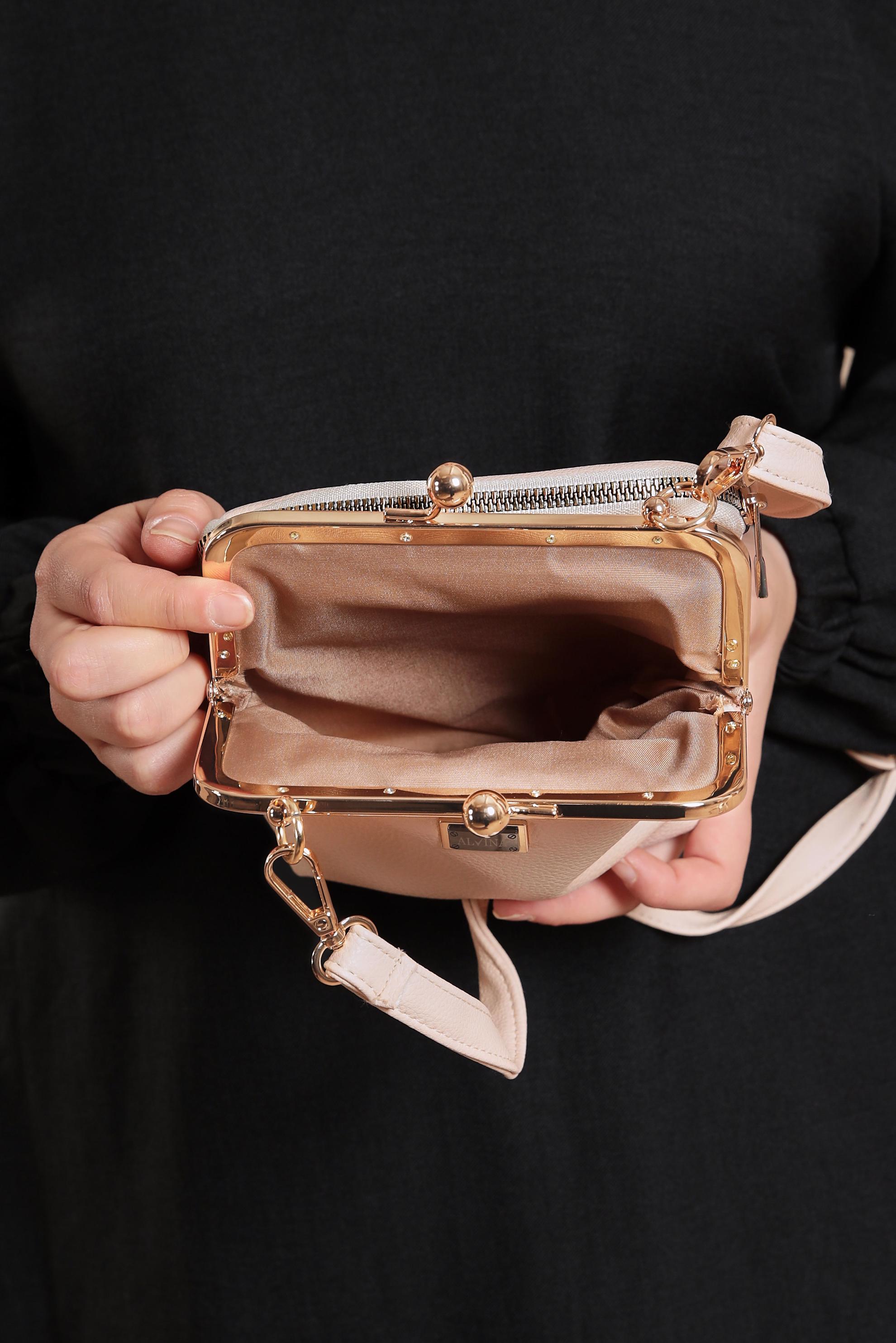 Tesettür giyim BEYAZ ALVİNA ÇANTA 2080