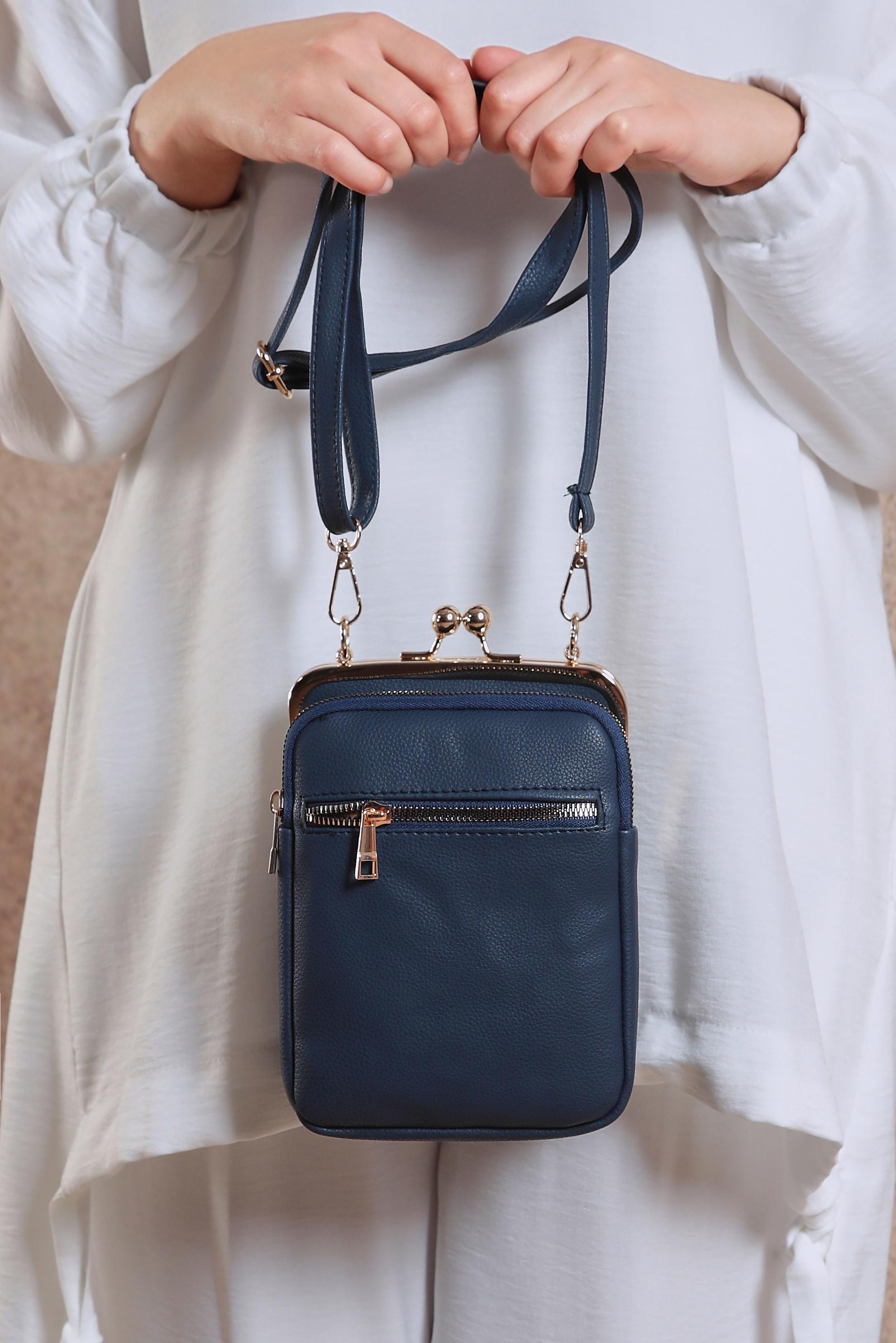 Tesettür giyim LACİVERT ALVİNA ÇANTA 2080