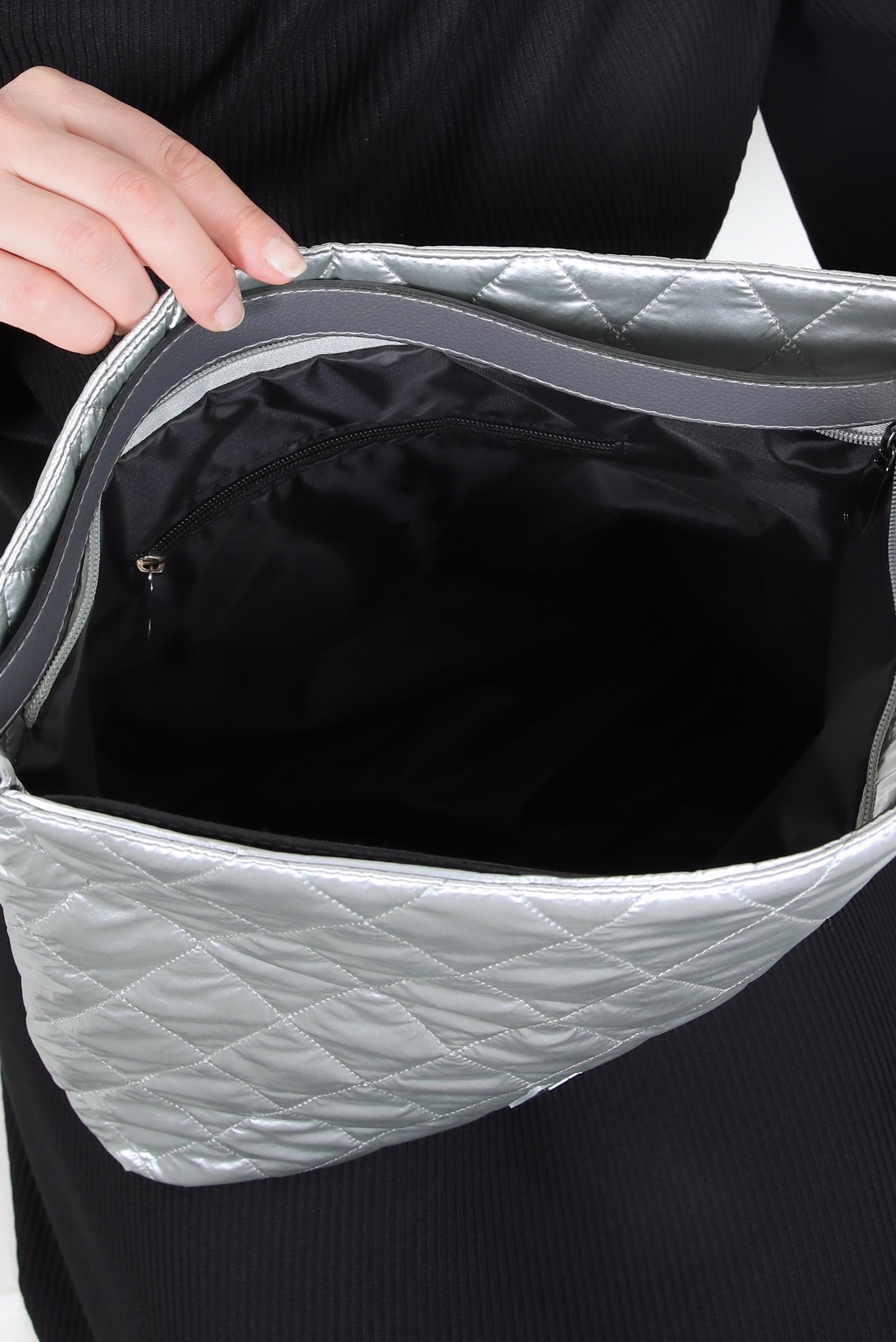 Tesettür giyim GÜMÜŞ ALVİNA KAPİTONE DESENLİ ÇANTA 2085