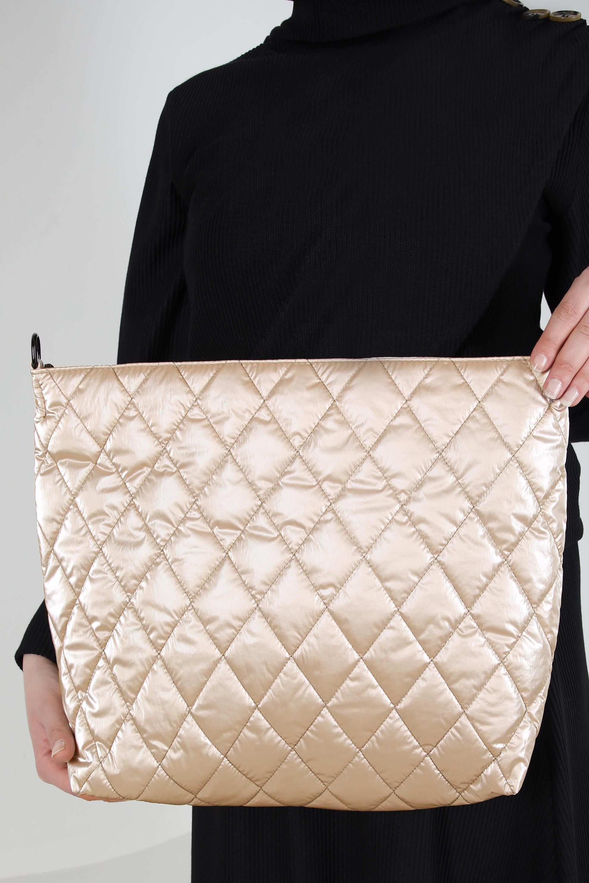 Tesettür giyim ALTIN ALVİNA KAPİTONE DESENLİ ÇANTA 2085