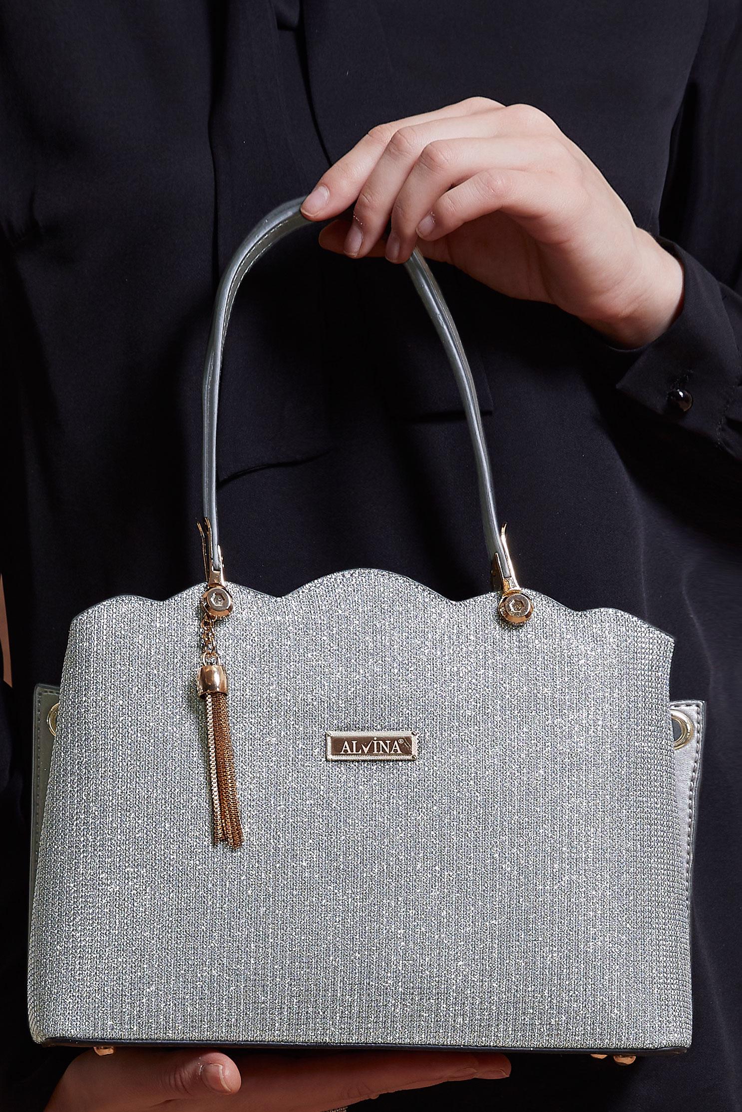 Tesettür giyim GÜMÜŞ ALVİNA ÇANTA 6032