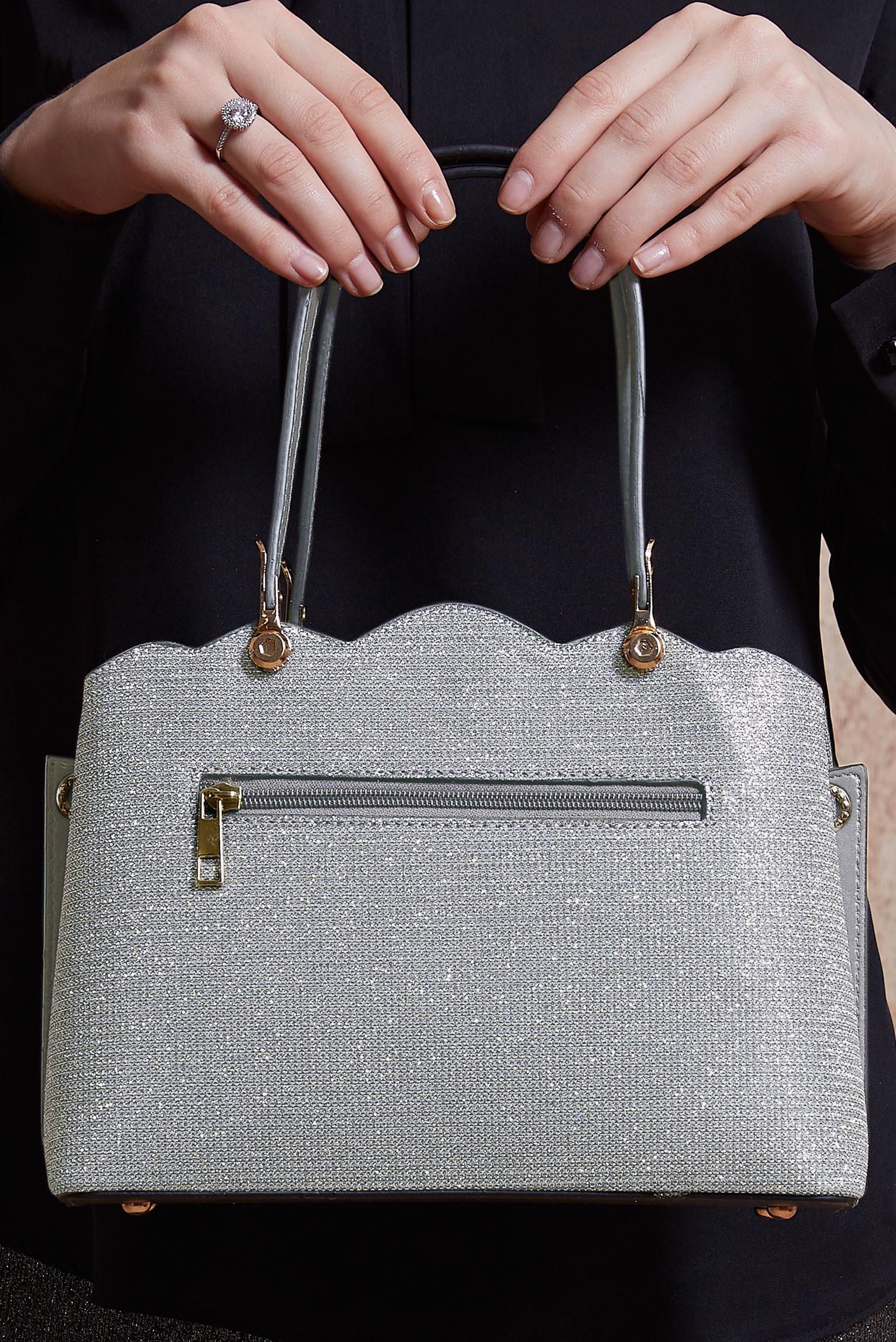 Tesettür giyim GÜMÜŞ ALVİNA ÇANTA 6032