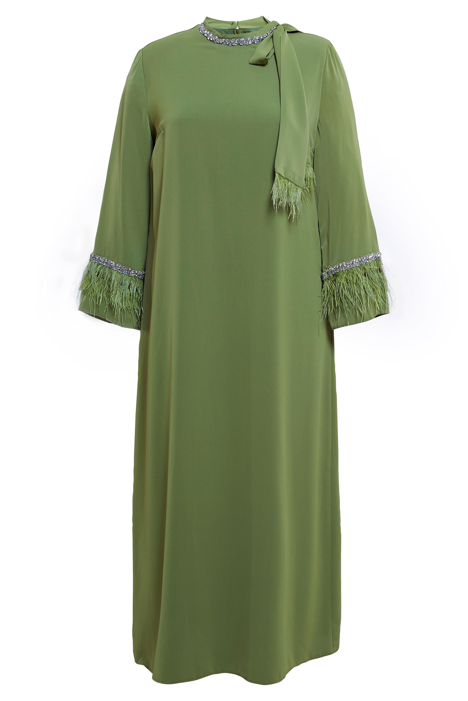 Vêtements hijab KAKI ROBE GRANDE TAILLE 20501