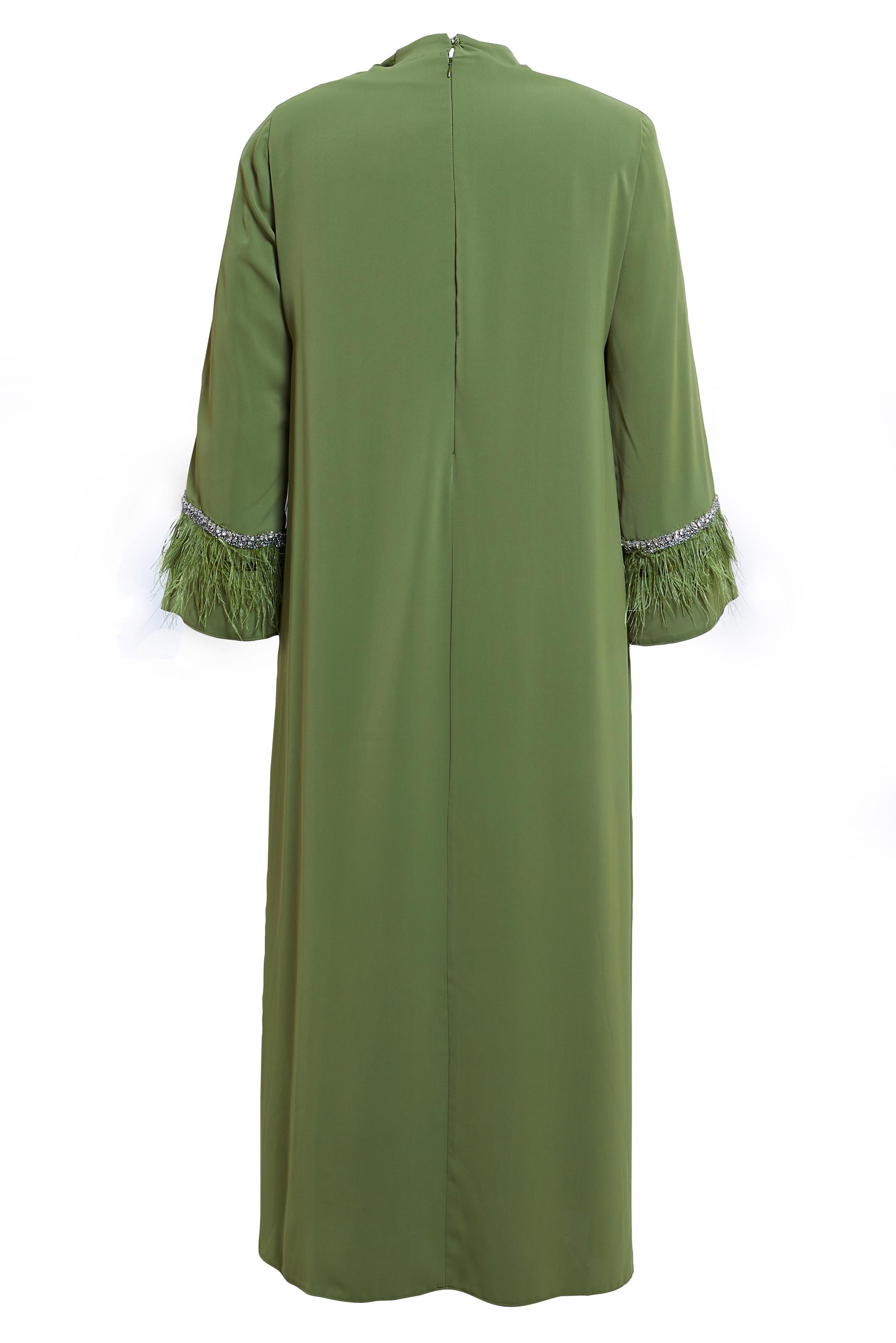 Vêtements hijab KAKI ROBE GRANDE TAILLE 20501