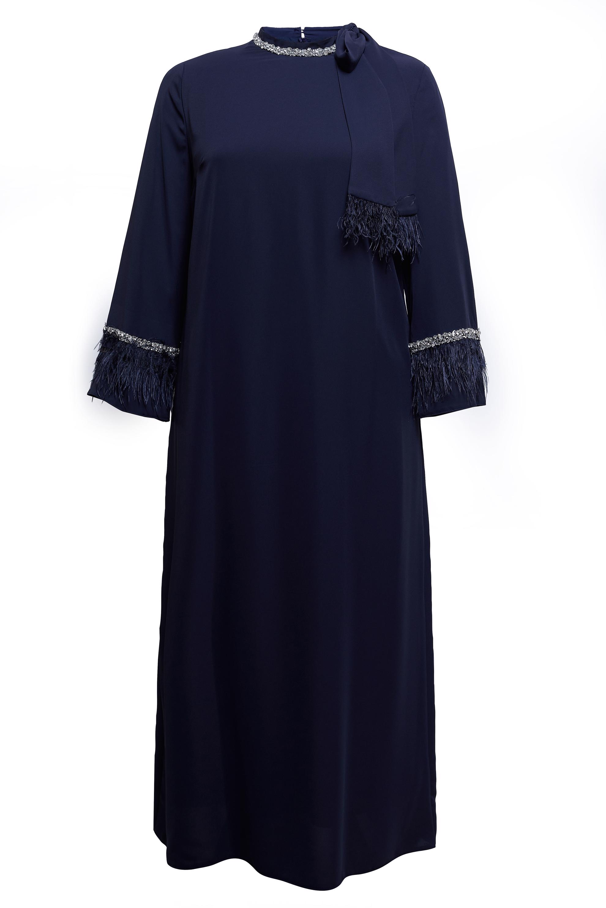 Vêtements hijab BLEU MARINE ROBE GRANDE TAILLE 20501