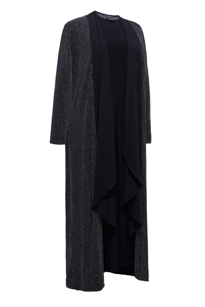 Hijab clothing BLACK DRESS SUIT WITH PLUS SIZE JACKET 20507 - ALVİNA