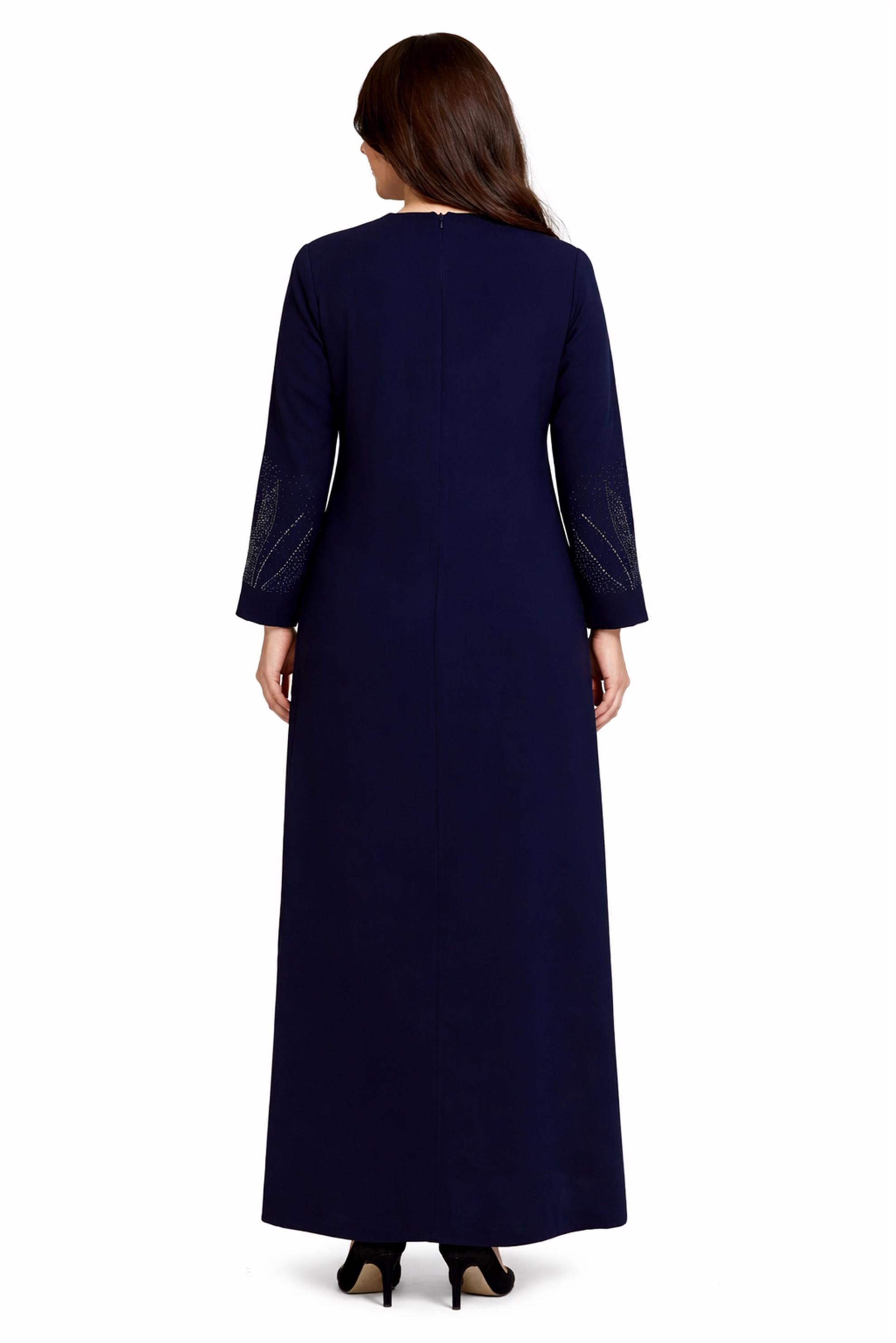 Tesettür giyim LACİVERT TAŞLI BÜYÜK BEDEN ELBİSE 20508