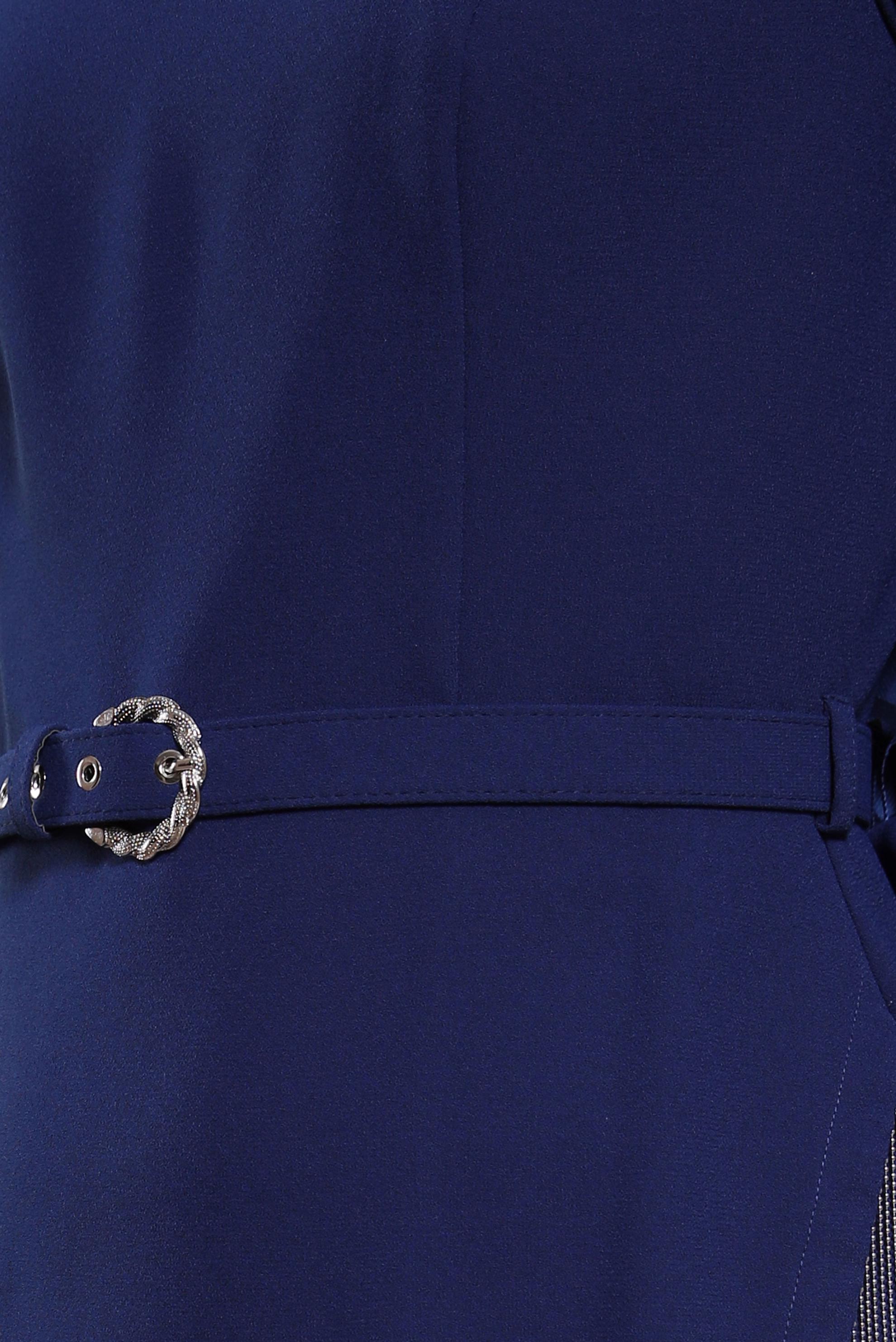 Tesettür giyim LACİVERT PÜSKÜL DETAYLI KREP ELBİSE 44180