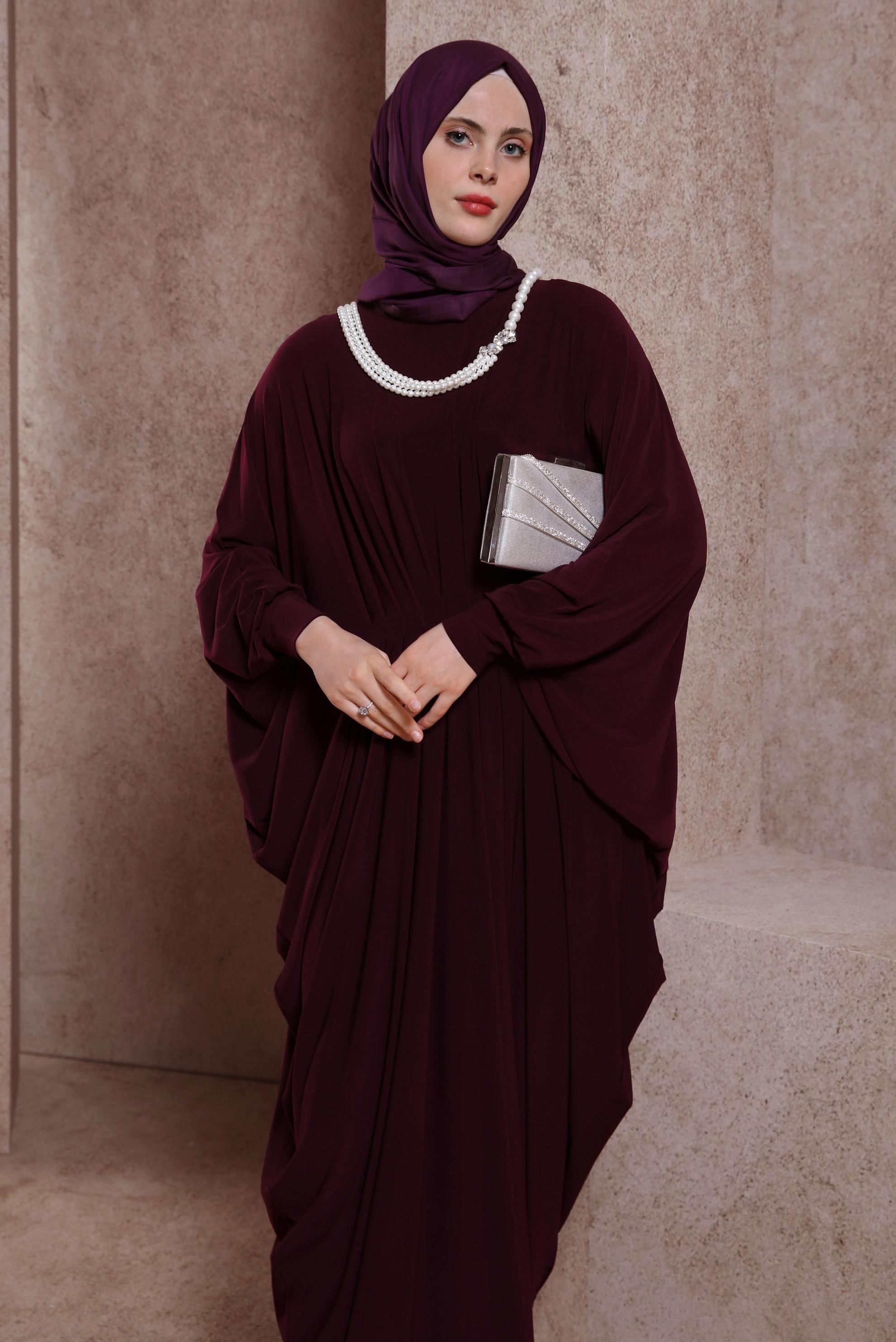 Vêtements hijab PRUNE ROBE AVEC ACCESSOIRE 44426