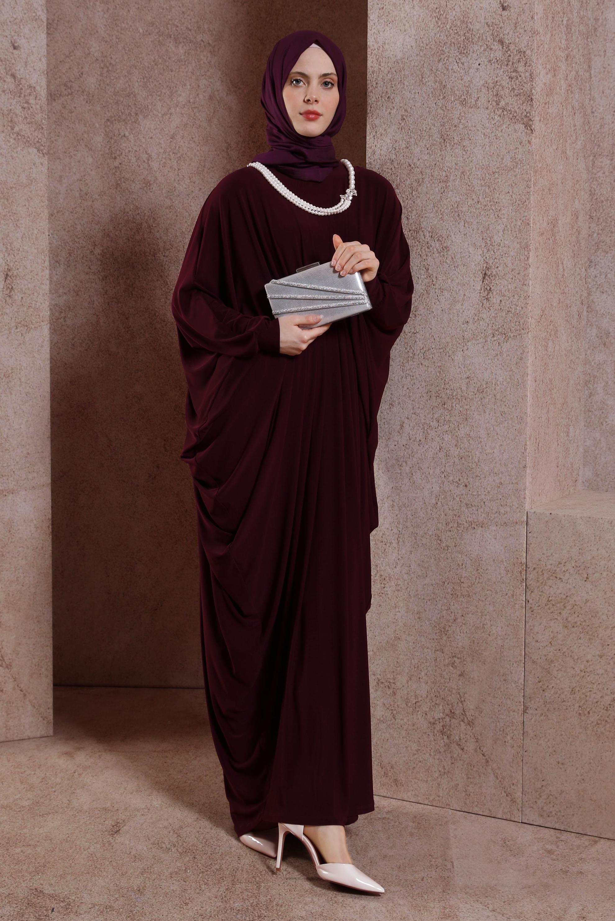 Vêtements hijab PRUNE ROBE AVEC ACCESSOIRE 44426