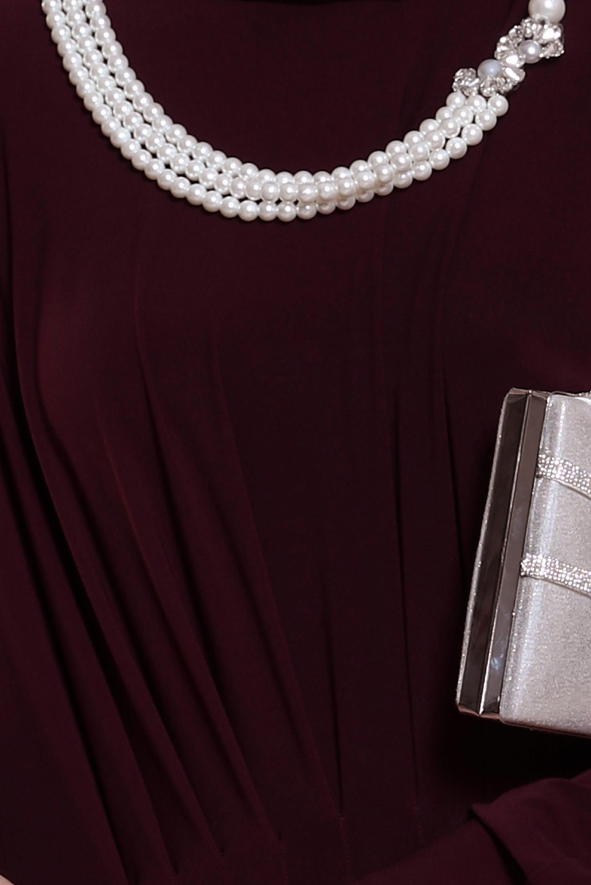 Vêtements hijab PRUNE ROBE AVEC ACCESSOIRE 44426