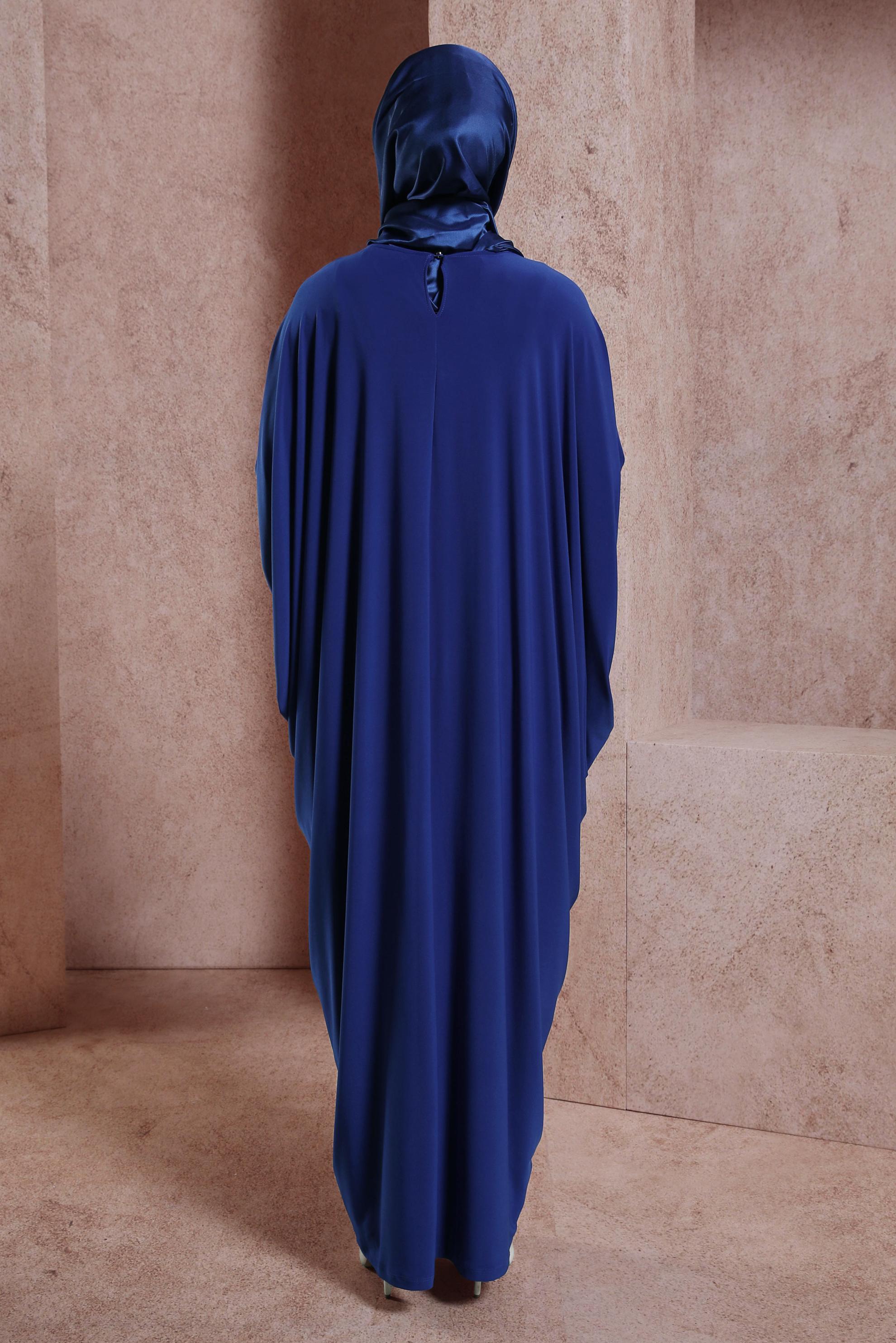Hijab clothing BLUE DRESS WITH ACCESSORY DETAIL 44426