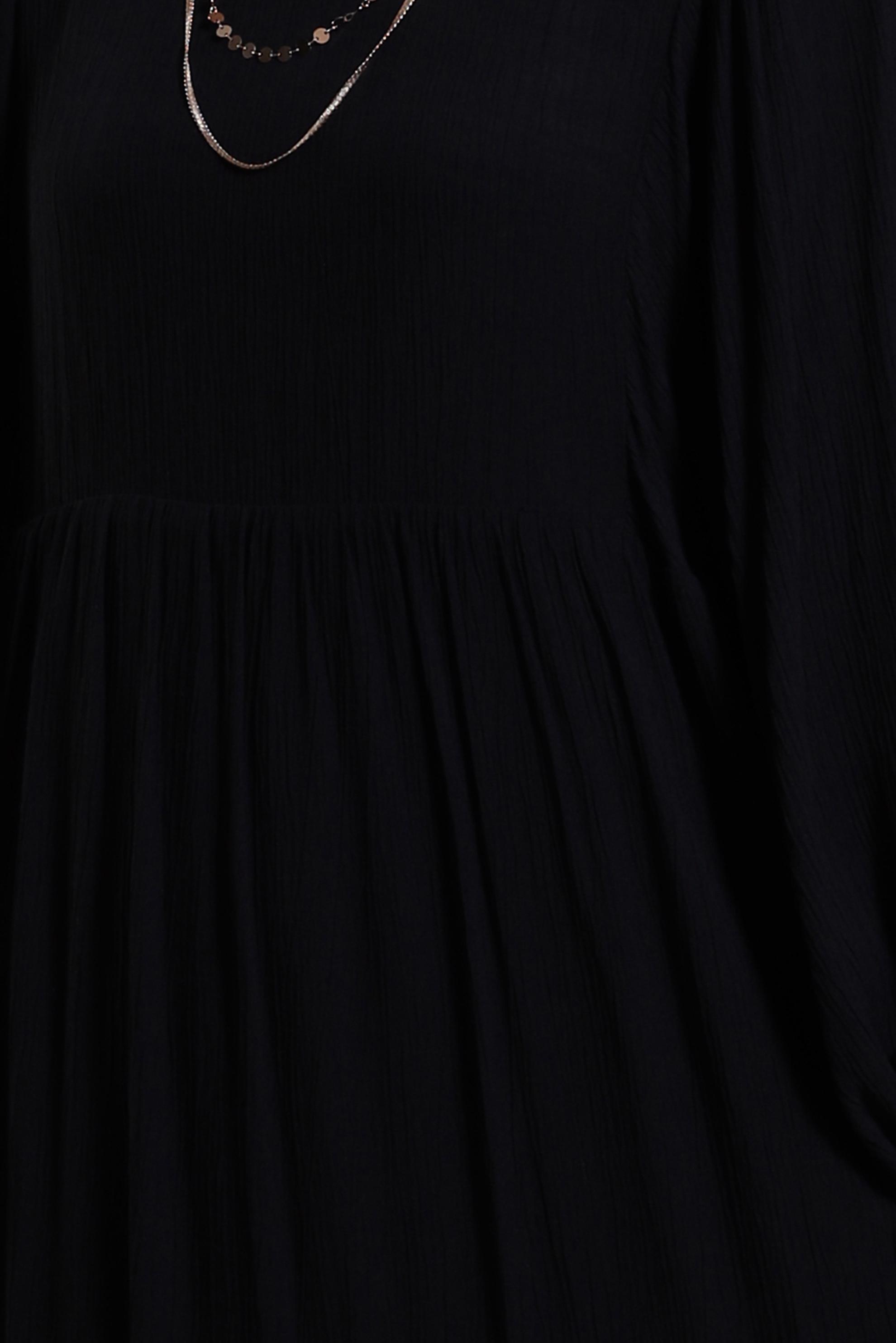 Tesettür giyim SİYAH ZİNCİR DETAYLI TESETTÜR ELBİSE 44427