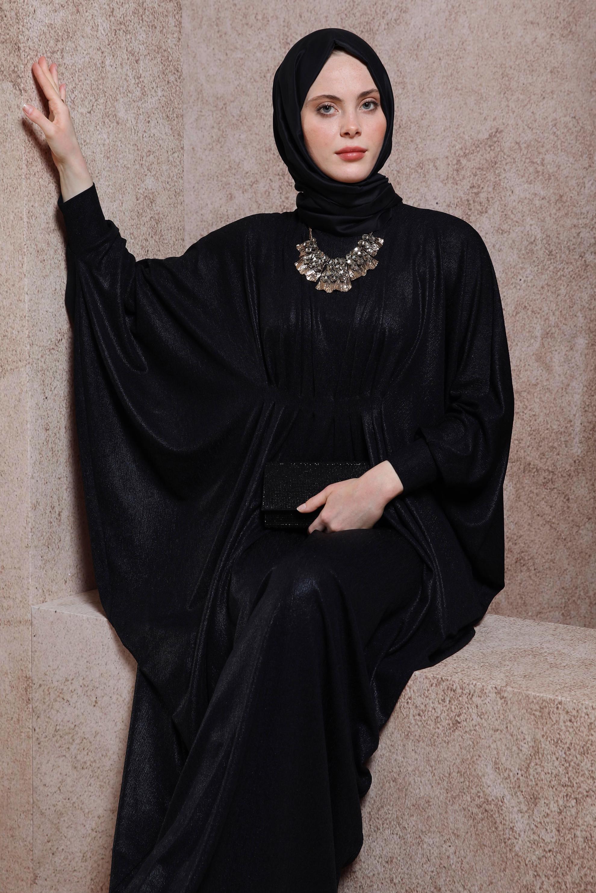 Vêtements hijab NOIR ROBE À MANCHES BAT-WING 44432