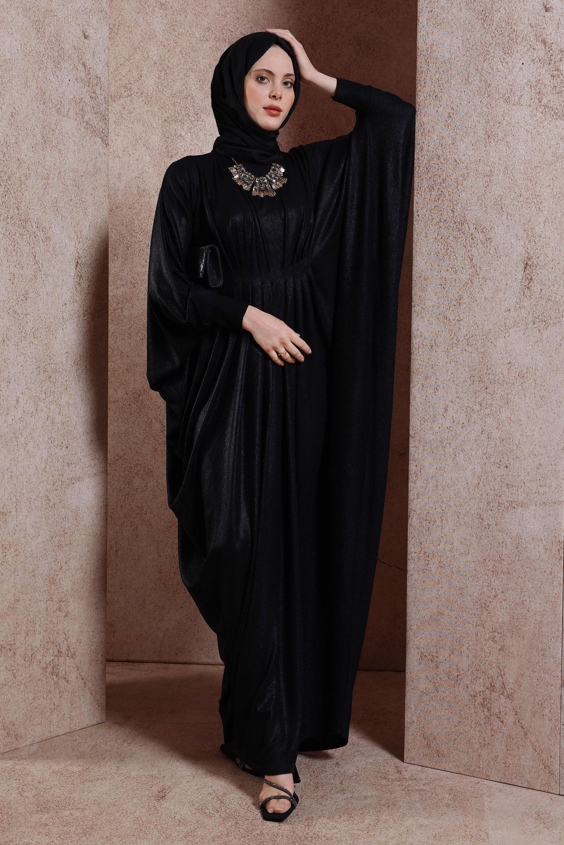 Vêtements hijab NOIR ROBE À MANCHES BAT-WING 44432