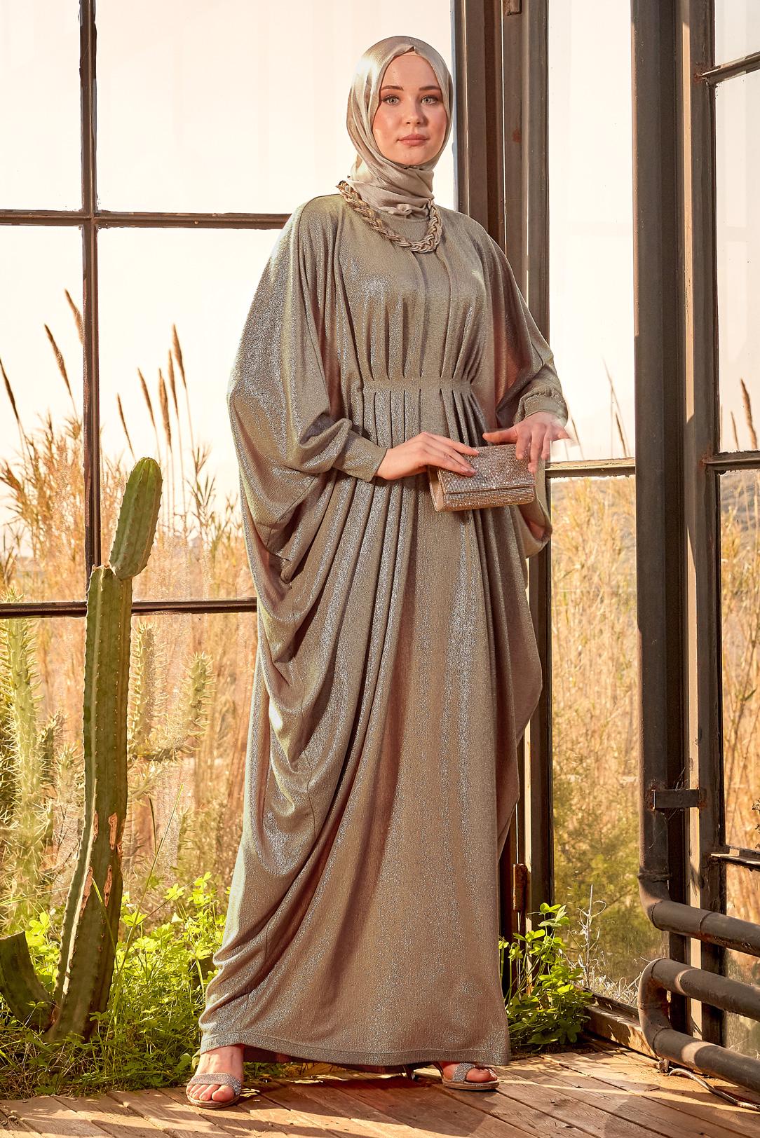 Hijab clothing MINK BAT-WING SLEEVE DRESS 44432