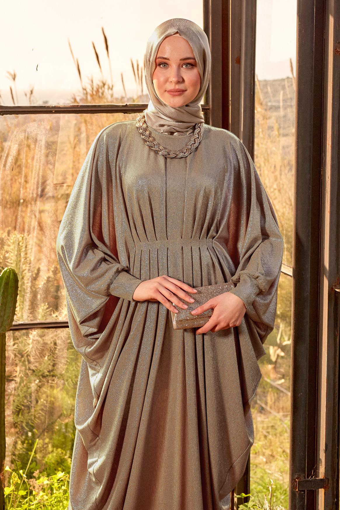 Hijab clothing MINK BAT-WING SLEEVE DRESS 44432