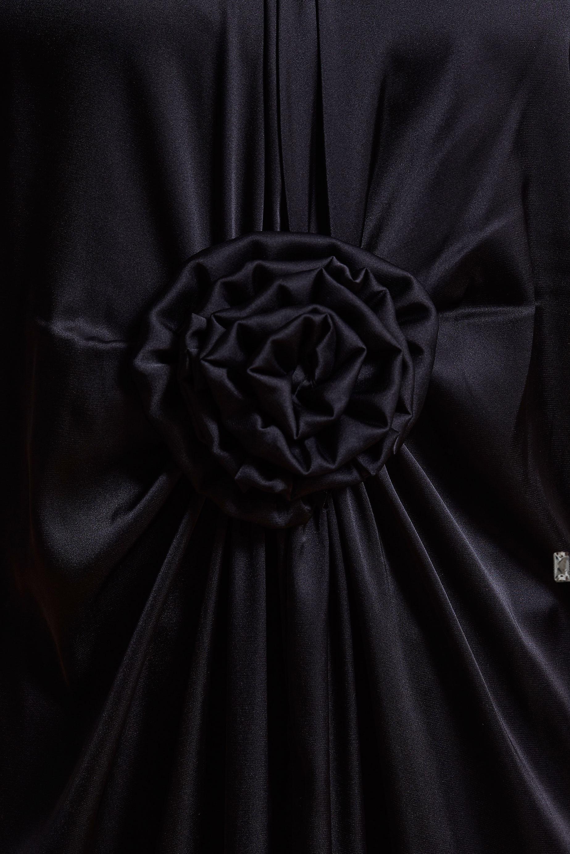 Hijab clothing BLACK SATIN DRESS 44553