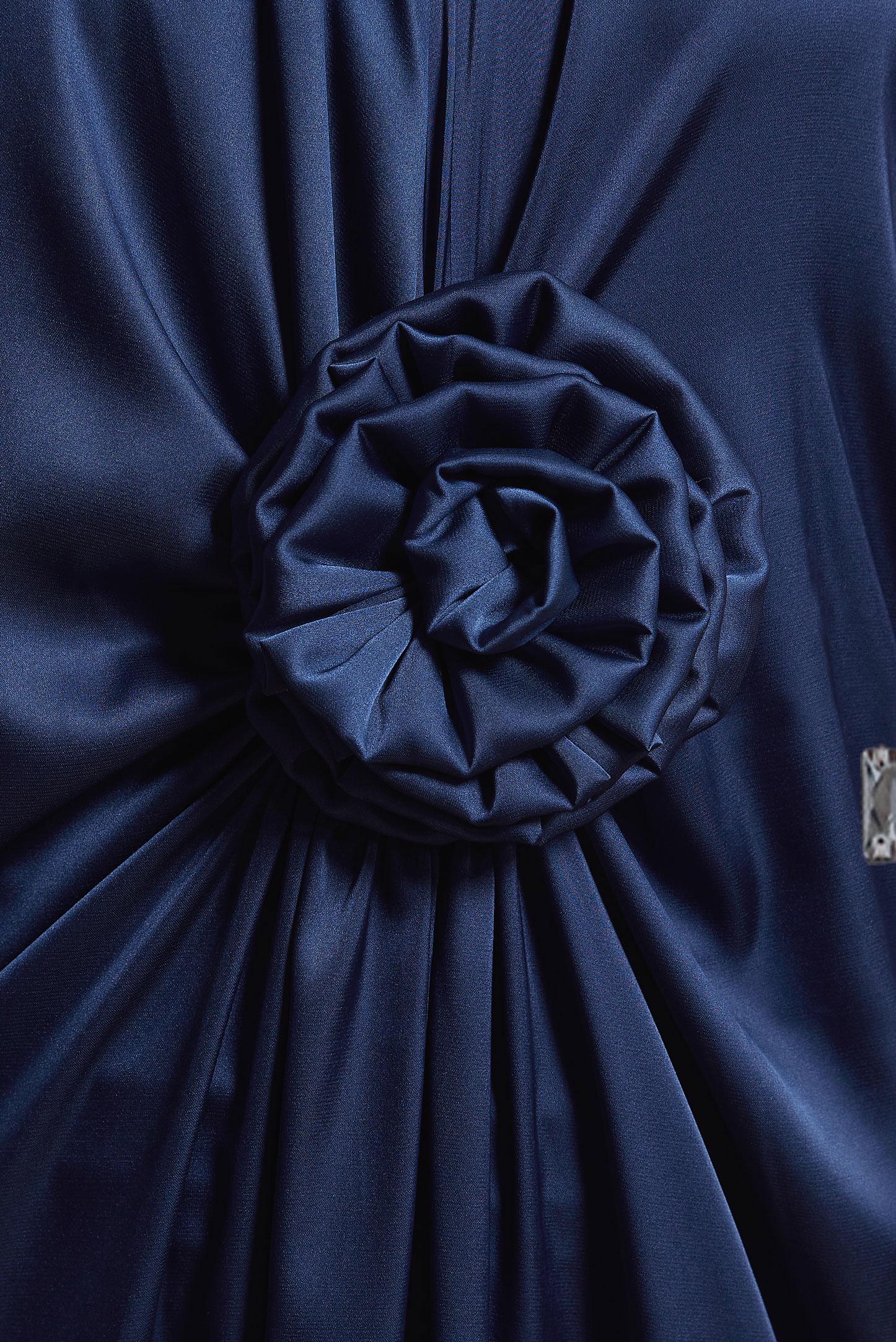 Hijab clothing NAVY BLUE SATIN DRESS 44553