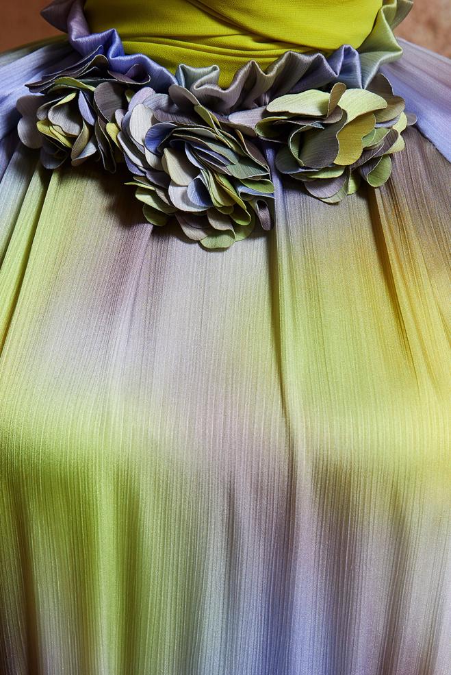 Tesettür giyim YEŞİL KUŞAKLI SATEN ELBİSE 44563 - ALVİNA