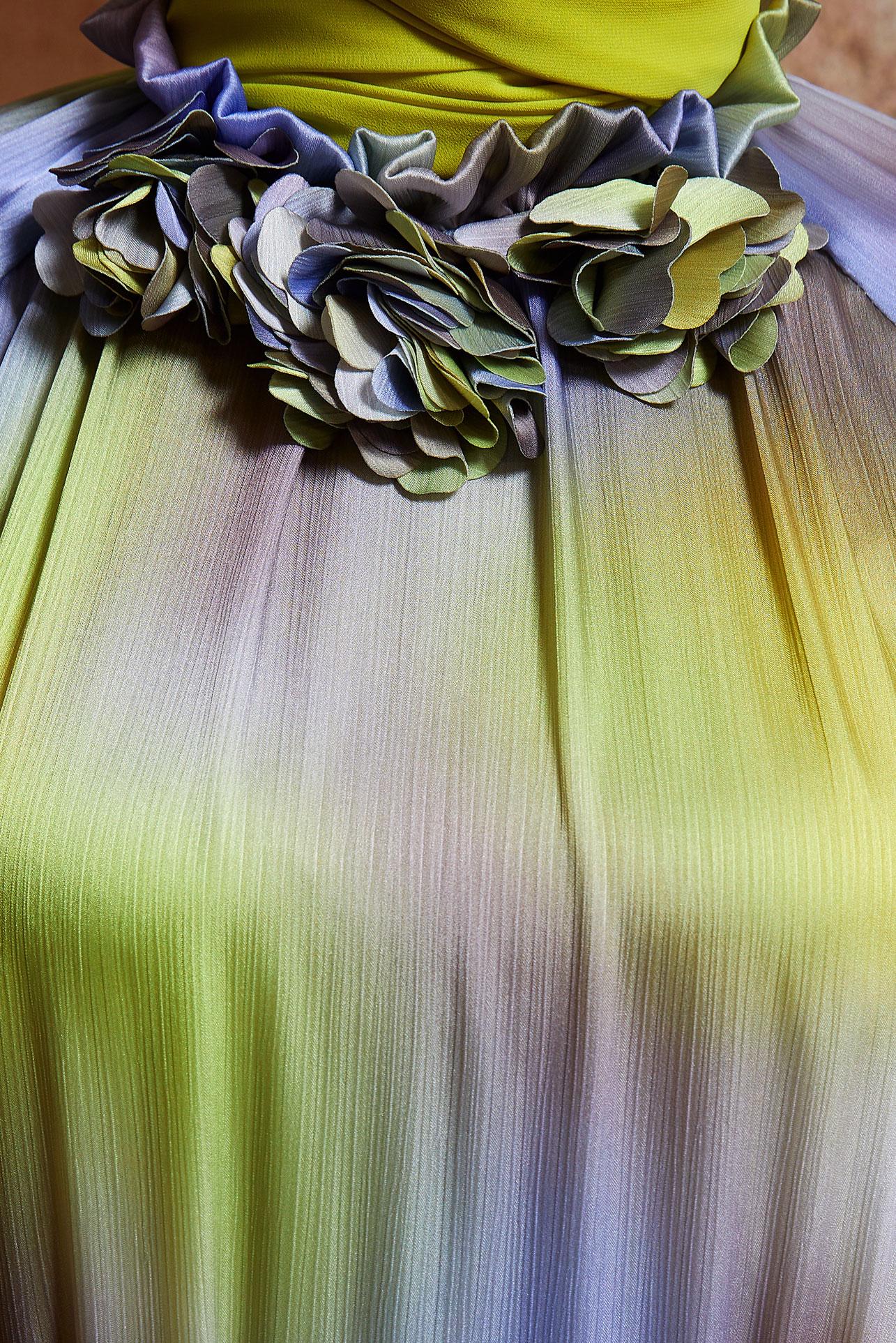 Hijab clothing GREEN BELTED SATIN DRESS 44563