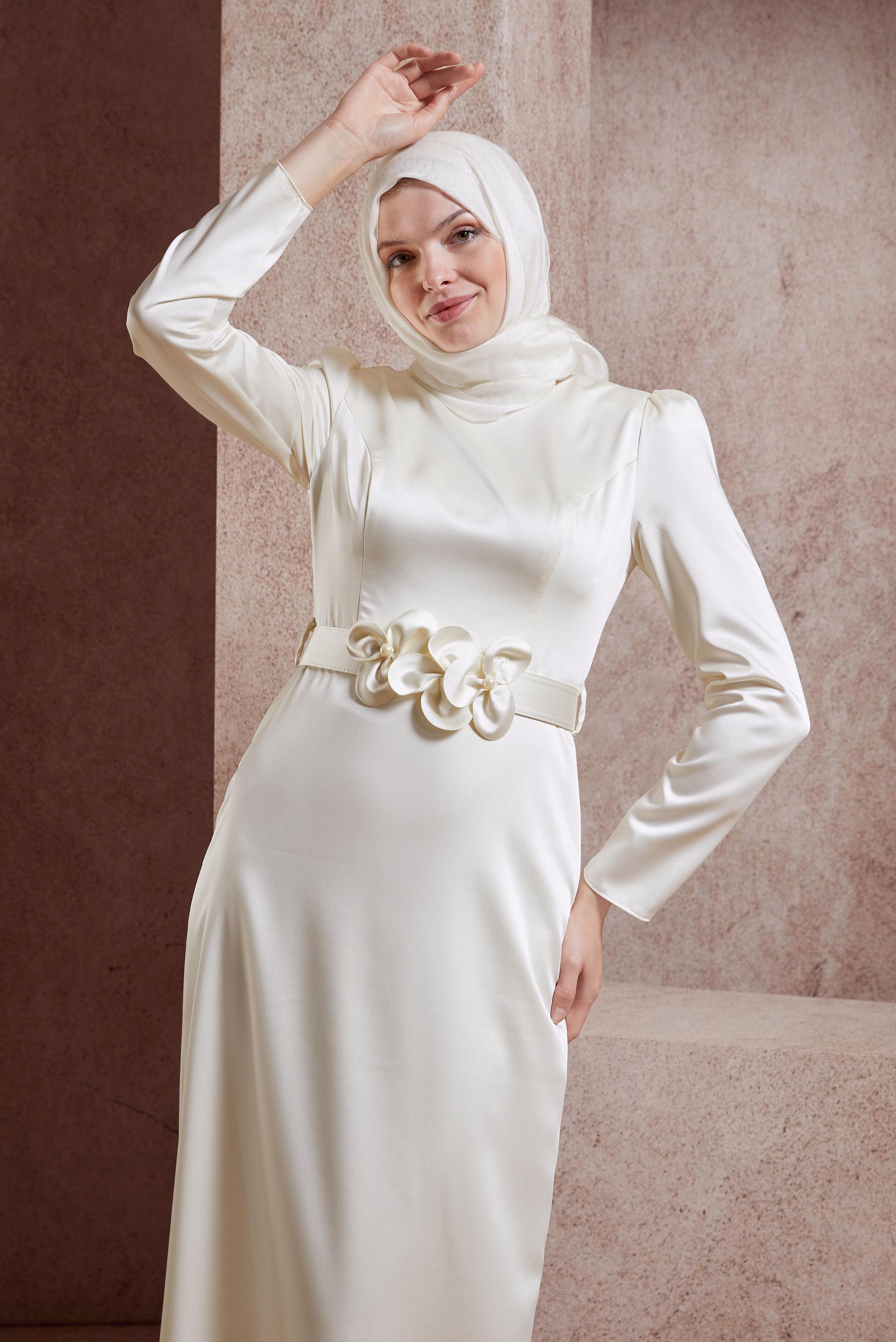 BELTED SATIN DRESS ALVİNA