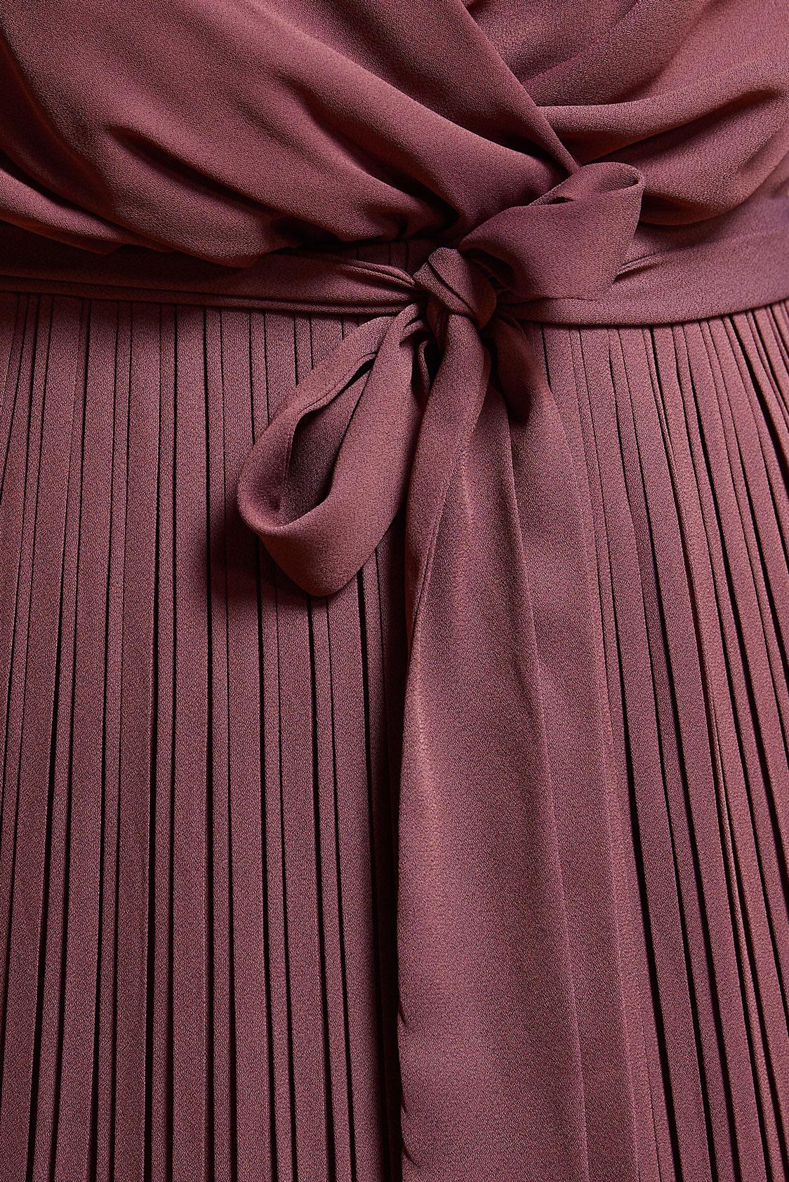 Tesettür giyim PEMBE KUŞAKLI ELBİSE 44575