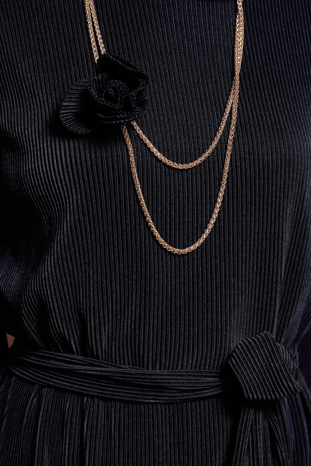 Tesettür giyim SİYAH KUŞAKLI TESETTÜR ELBİSE 44577