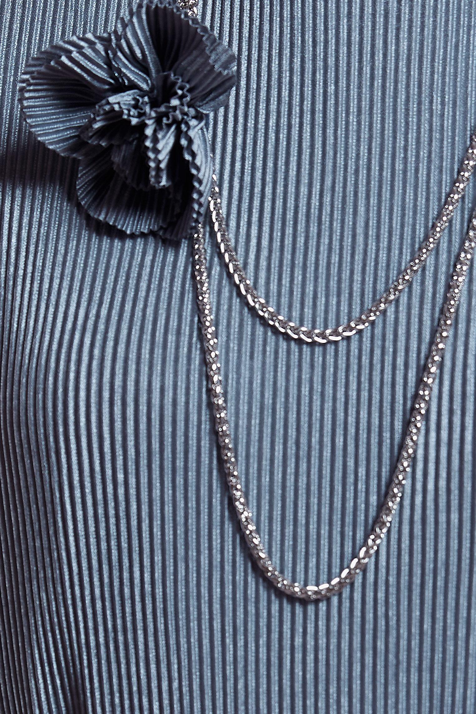 Tesettür giyim GRİ KUŞAKLI TESETTÜR ELBİSE 44577